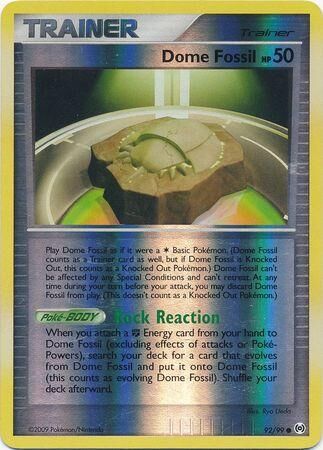 Dome Fossil - 92/99 - Reverse Holo - EN