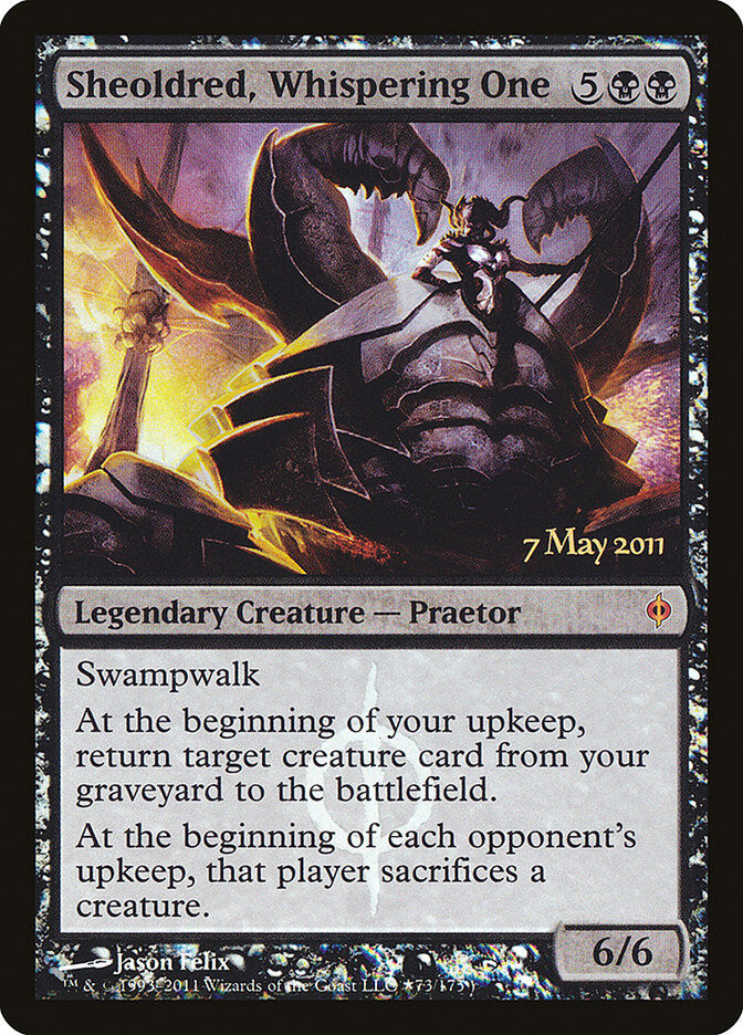 sheoldred-whispering-one-2011-prerelease-promo-holo-mtg-near-mint-en Sheoldred, Whispering One - 2011 Prerelease Promo Holo - MTG - Near Mint - EN