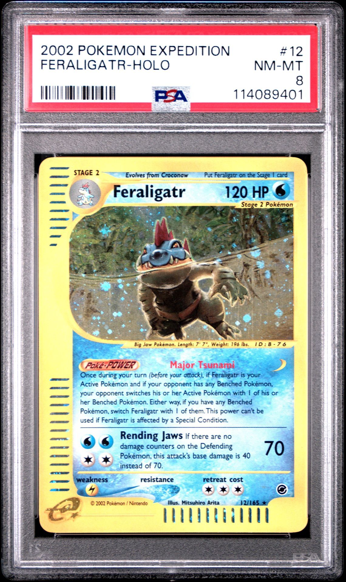 2002 POKEMON EXPEDITION 12 FERALIGATR-HOLO - PSA 8 NM-MT - Pokémon