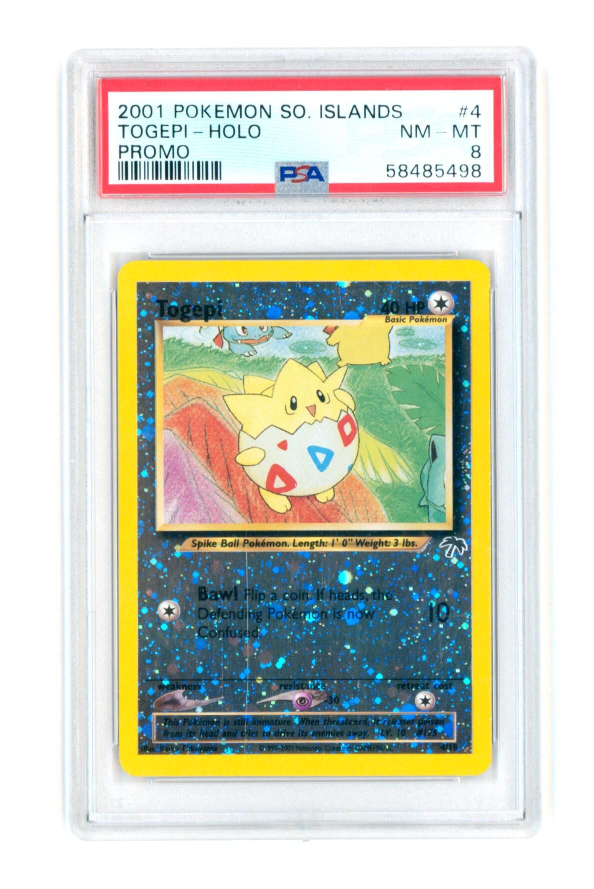 Togepi 4/18 - Holo - Promo - So. Islands - 2001 - PSA 8 NM-MT - Pokémon