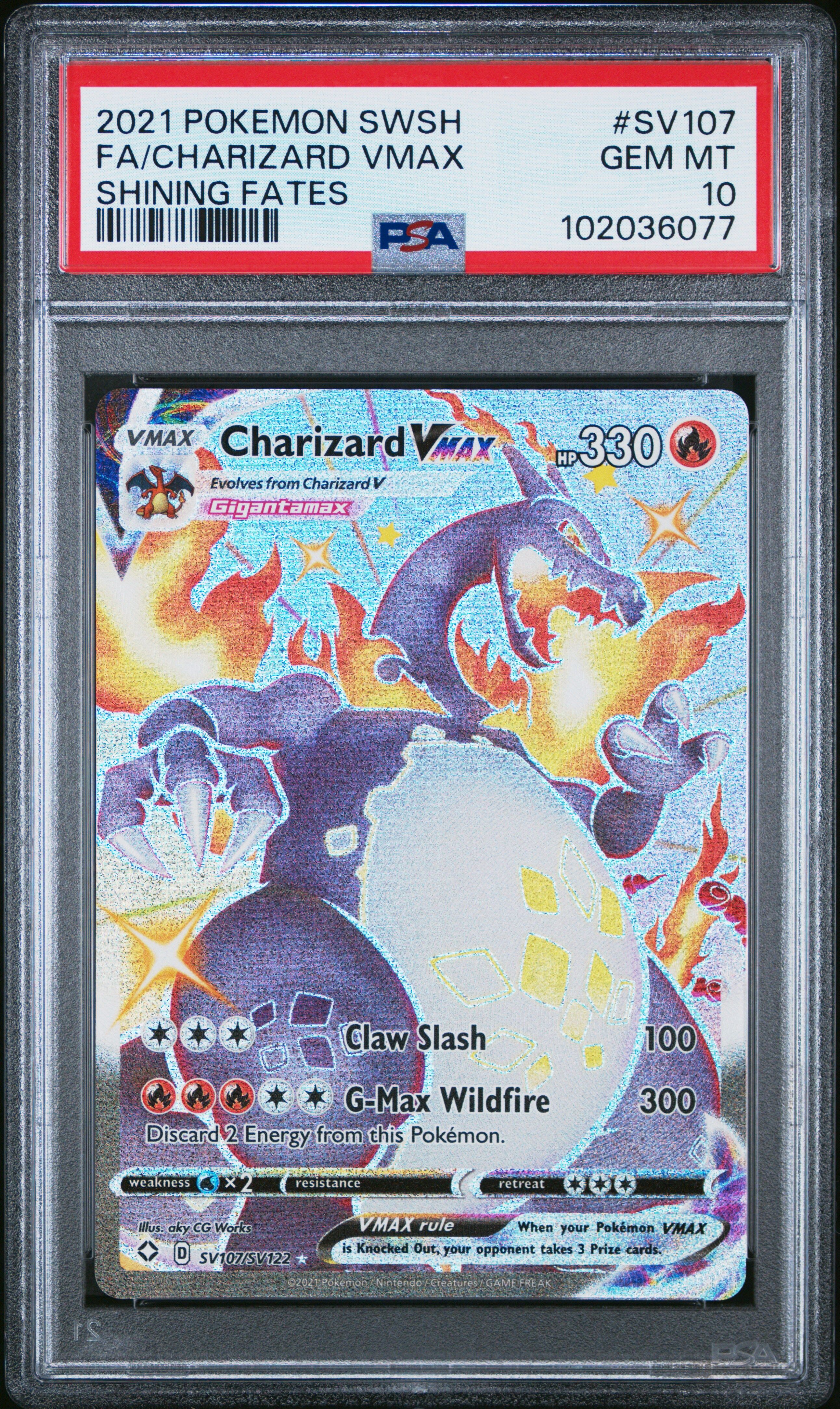 Charizard VMAX SV107/SV122 - Shining Fates - PSA 10 GEM-MT - Pokémon Charizard VMAX SV107/SV122 - Shining Fates - PSA 10 GEM-MT - Pokémon