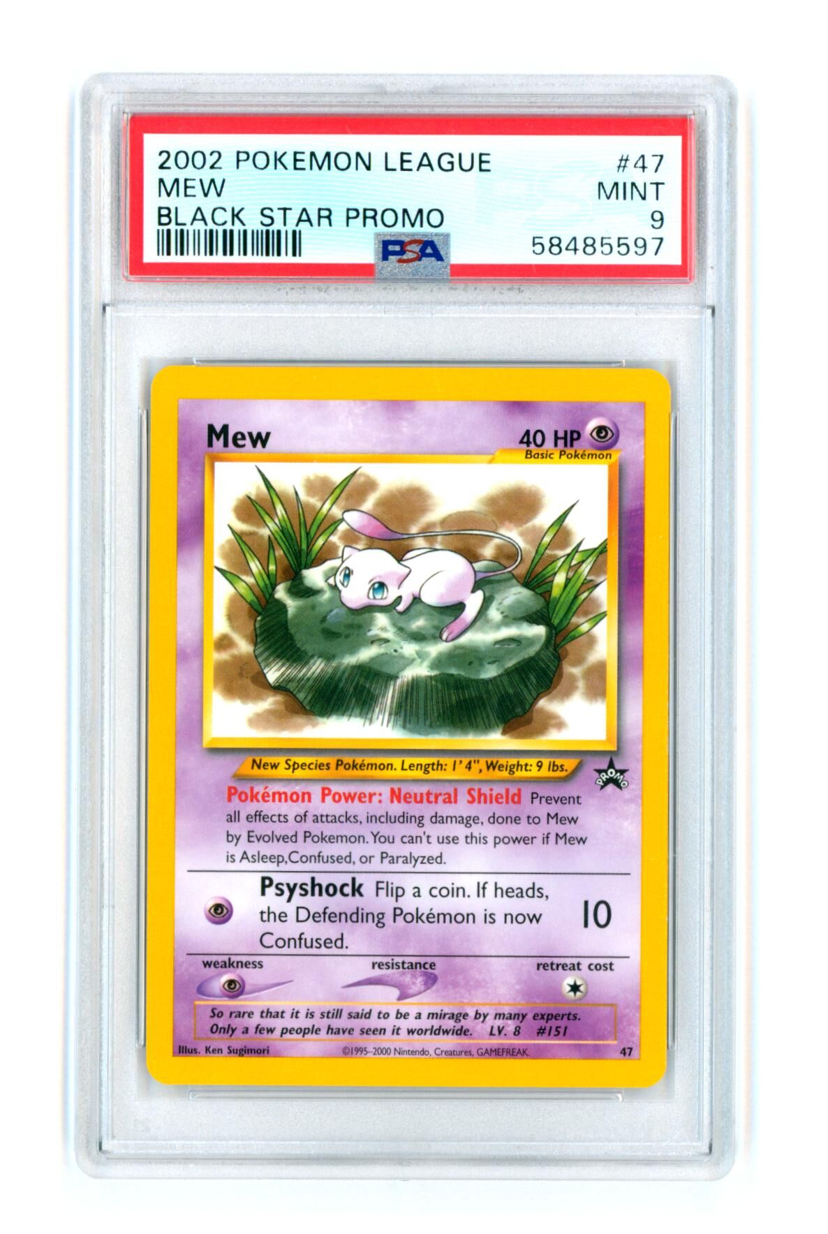 Mew - Black Star Promo 47 - PSA 9 MINT - Pokémon Mew - Black Star Promo 47 - PSA 9 MINT - Pokémon