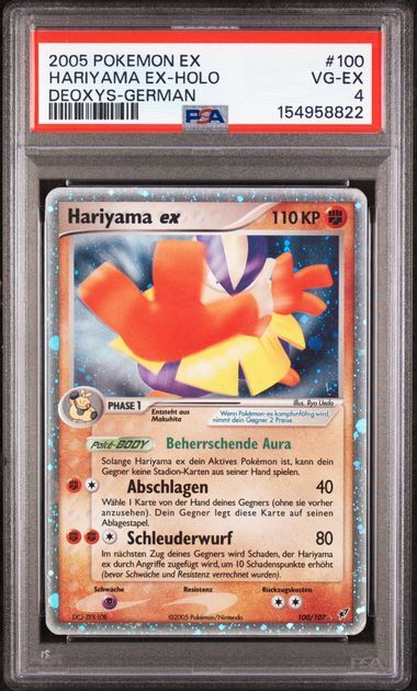 Hariyama ex #100 - Ex Deoxys - Holo - PSA 4 VG-EX - Pokemon