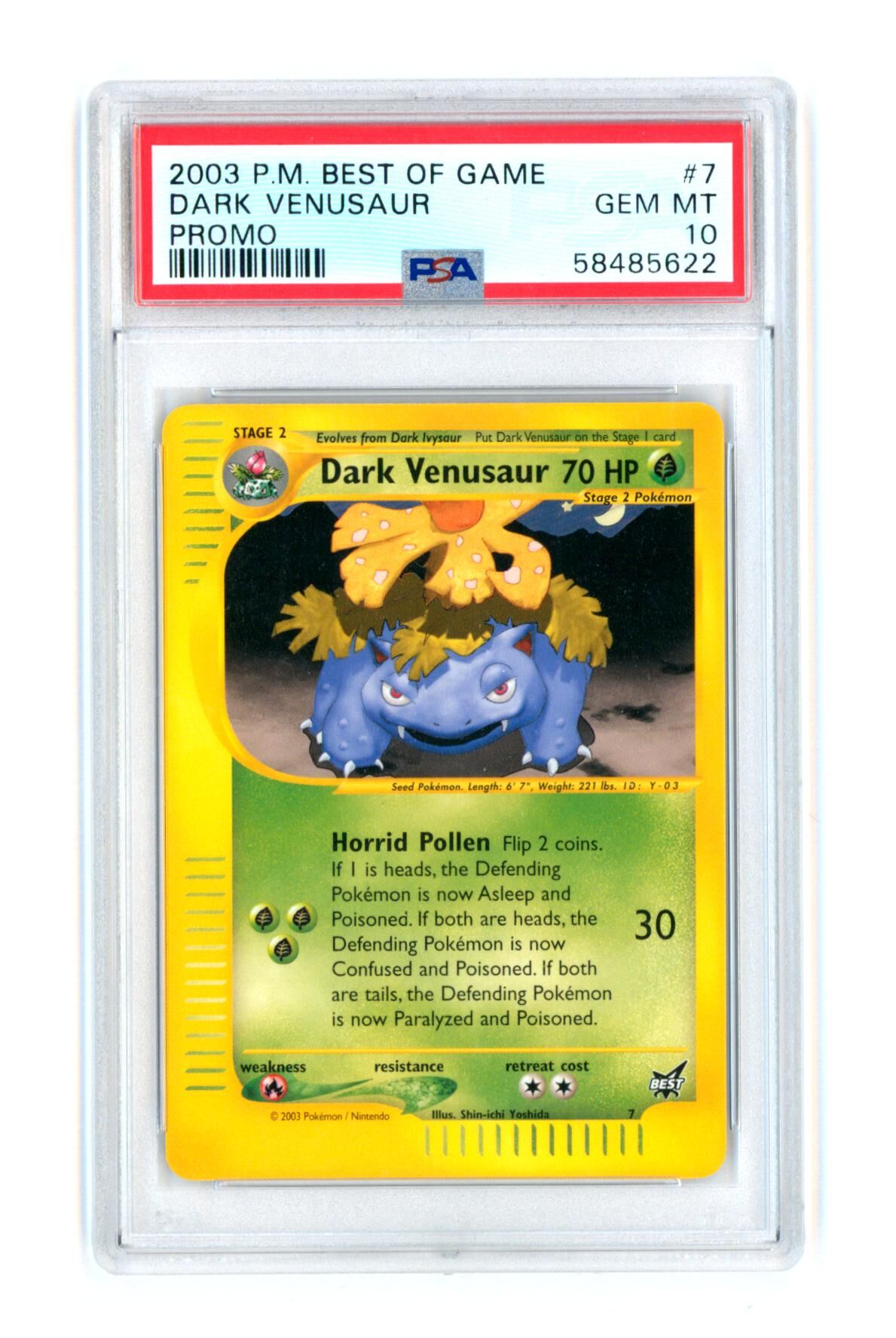 Dark Venusaur - Best of Game Promo 7 - PSA 10 GEM MINT - Pokémon