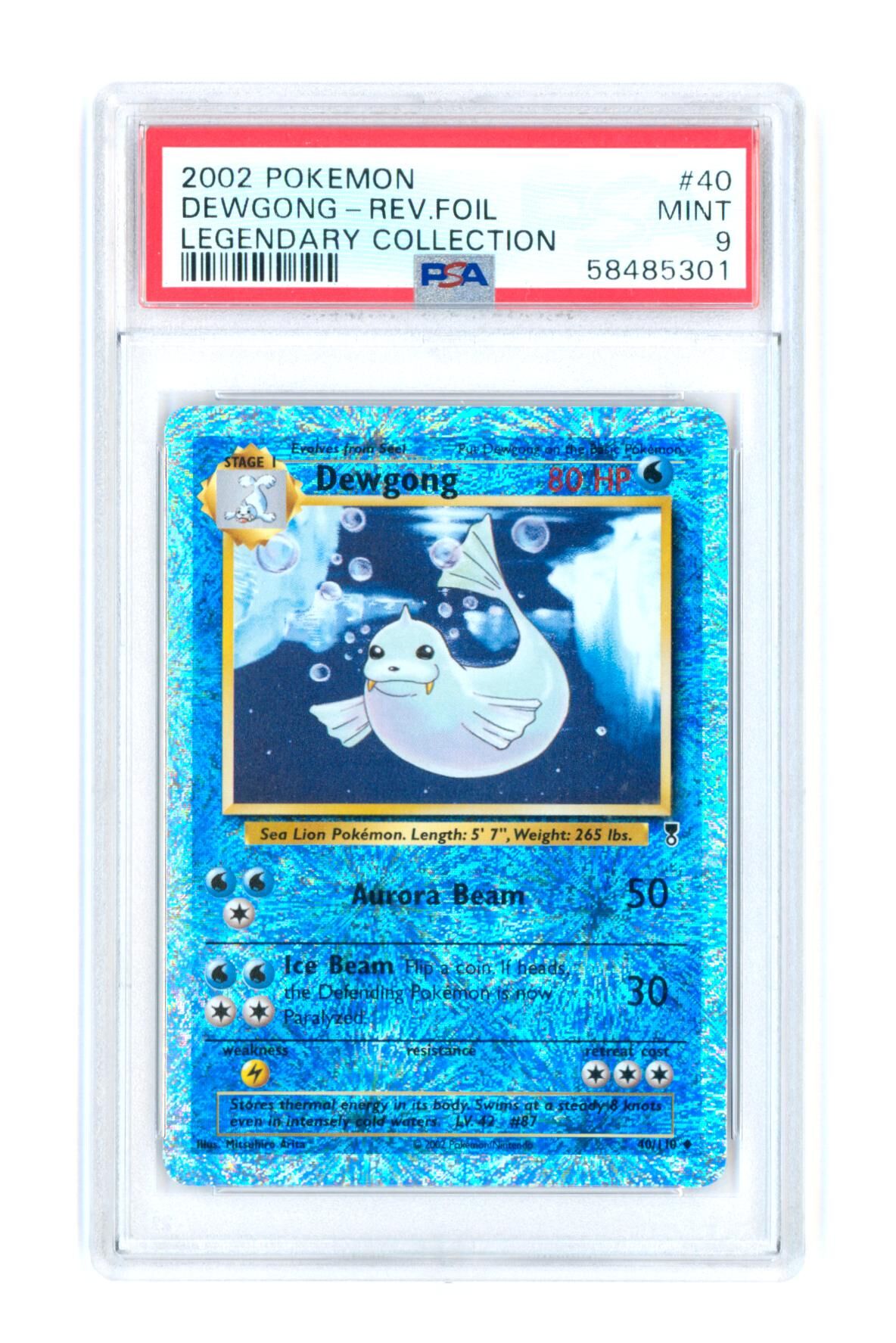 Dewgong 40/110 - Legendary Collection - Rev. Foil - 2002 - PSA 9 MINT - Pokémon Dewgong 40/110 - Legendary Collection - Rev. Foil - 2002 - PSA 9 MINT - Pokémon