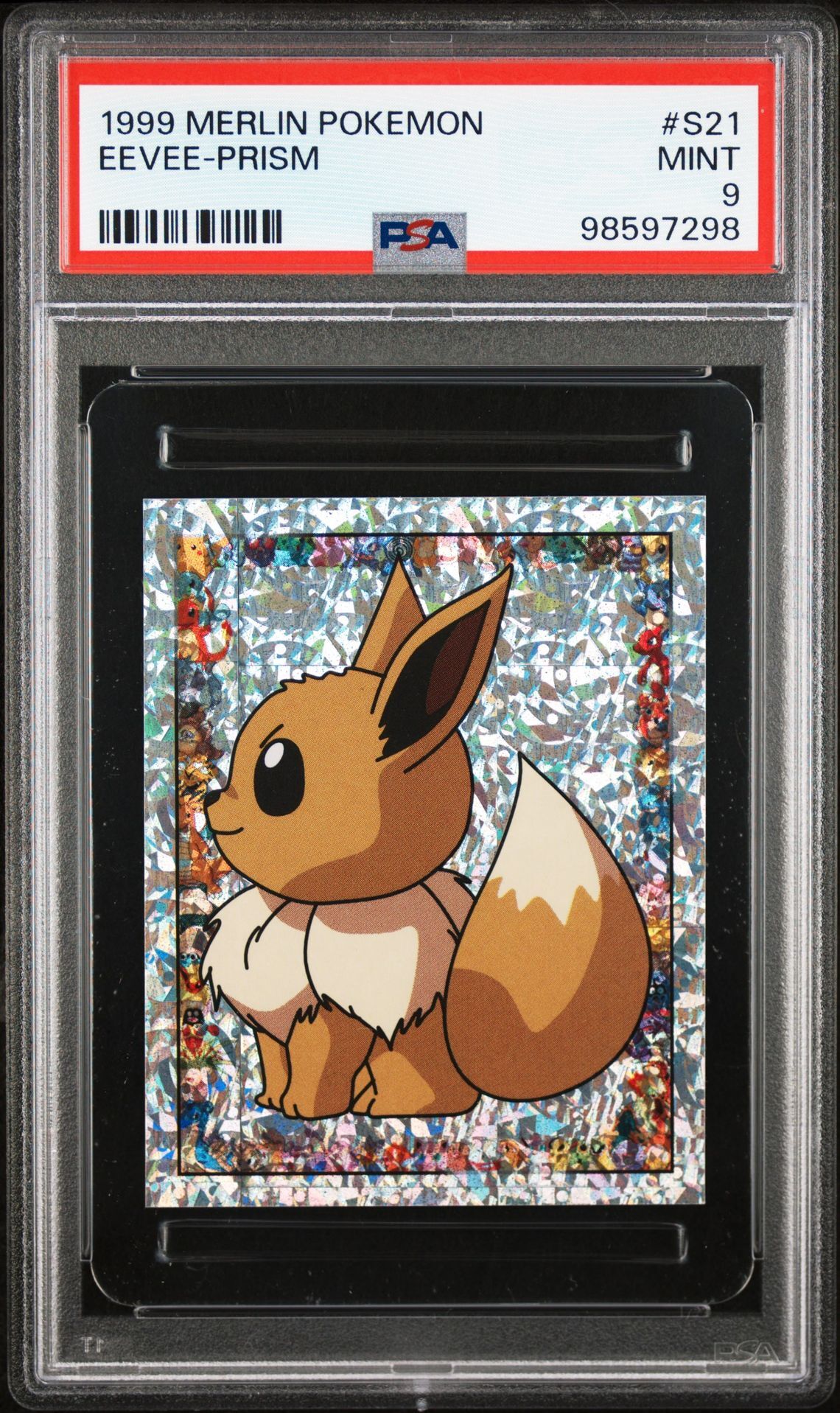 1999 MERLIN POKEMON S21 EEVEE-PRISM - PSA 9 MINT - Pokémon 1999 MERLIN POKEMON S21 EEVEE-PRISM - PSA 9 MINT - Pokémon