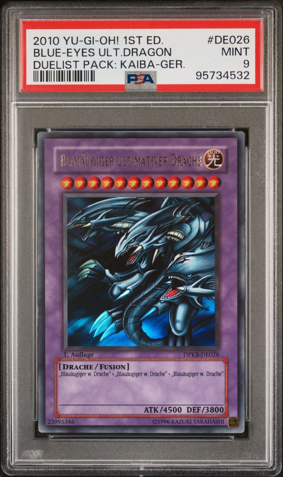 2010 YU-GI-OH! DUELIST PACK: KAIBA DE026 BLUE-EYES ULTIMATE DRAGON 1ST EDITION-GERMAN - PSA 9 MINT - Yu-Gi-Oh! 2010 YU-GI-OH! DUELIST PACK: KAIBA DE026 BLUE-EYES ULTIMATE DRAGON 1ST EDITION-GERMAN - PSA 9 MINT - Yu-Gi-Oh!