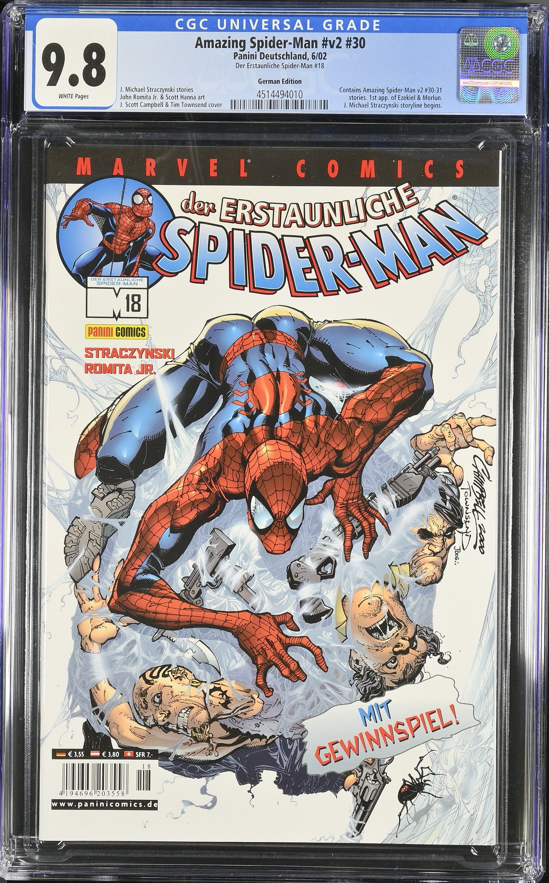 Amazing Spider-Man Vol 2 #30 Erstaunliche Spider-Man #18 CGC 9.8 Top Pop!