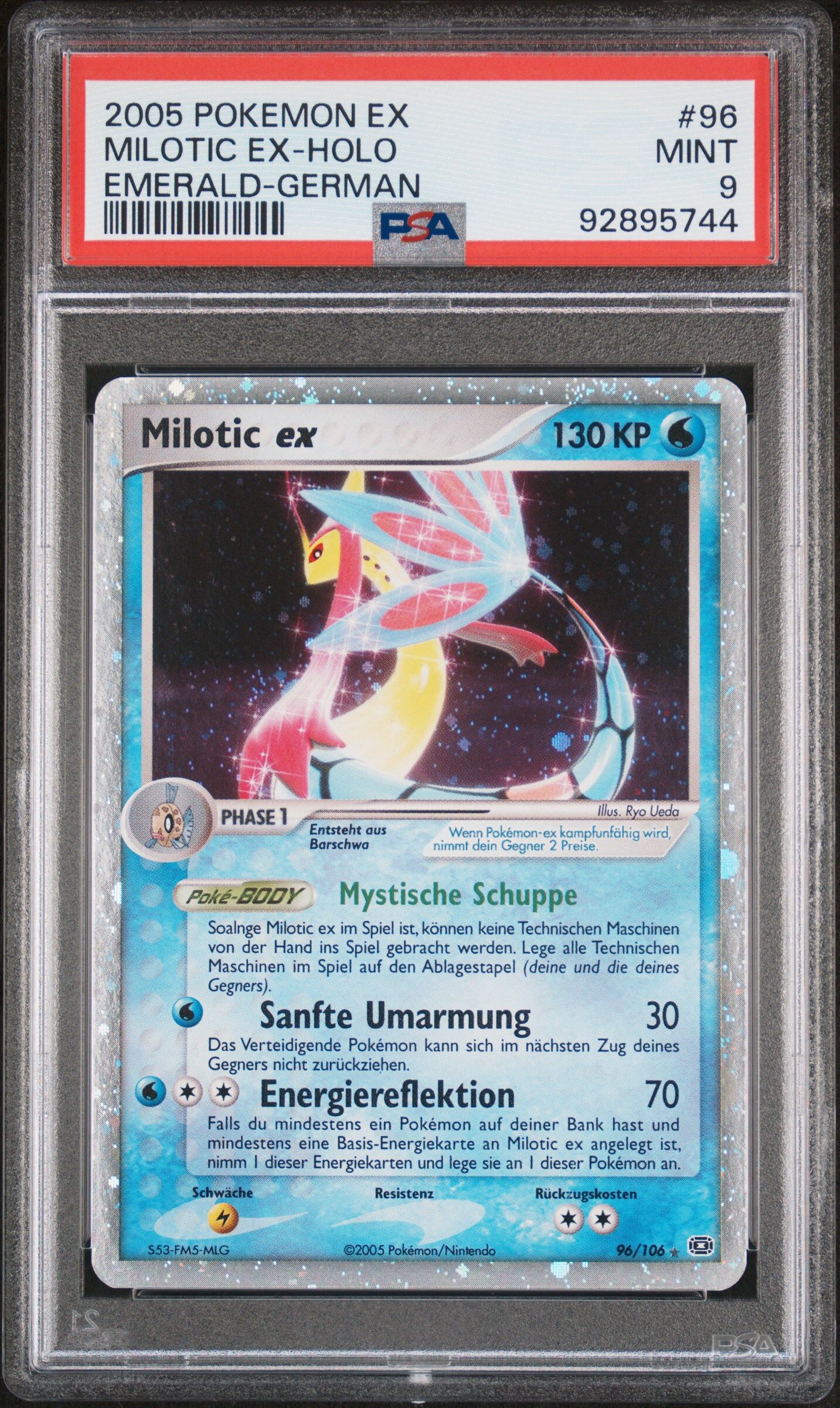 2005 POKEMON EX EMERALD 96 MILOTIC EX-HOLO GERMAN - PSA 9 MINT - Pokémon 2005 POKEMON EX EMERALD 96 MILOTIC EX-HOLO GERMAN - PSA 9 MINT - Pokémon
