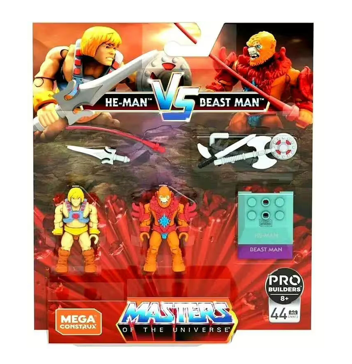 Mega Construx Masters of the Universe Heroes He-Man vs. Beast Man Mini Figure 2-Pack Mega Construx Masters of the Universe Heroes He-Man vs. Beast Man Mini Figure 2-Pack