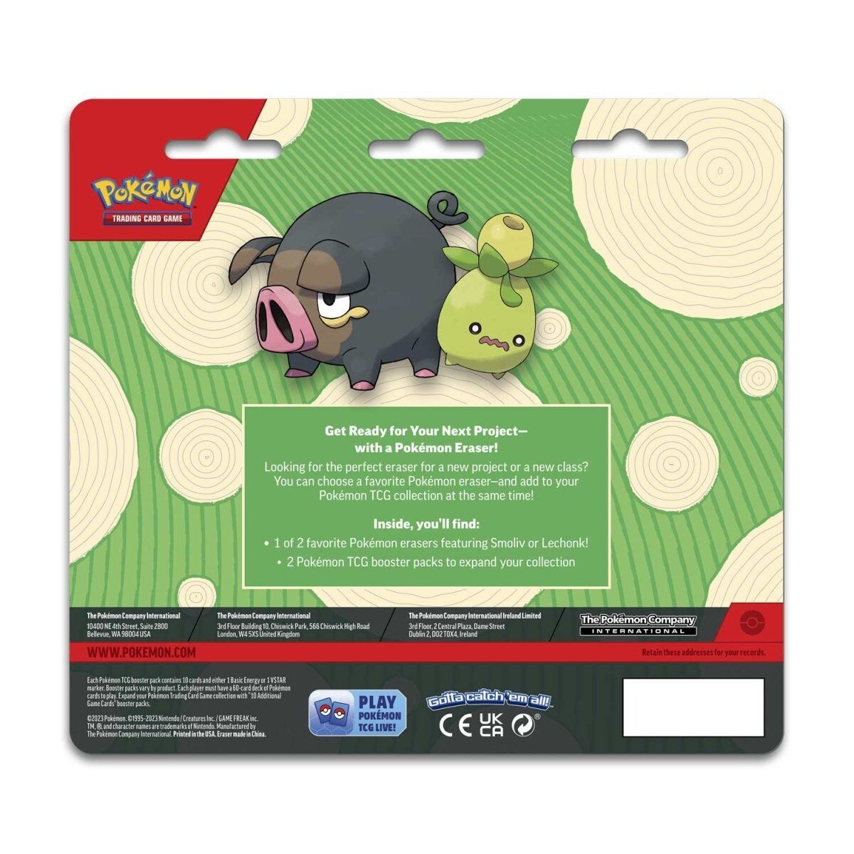 Pokémon TCG: Back to School Blister Smoliv Eraser - EN