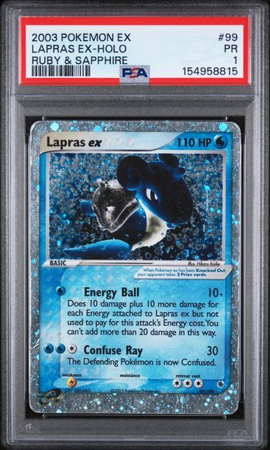 Lapras ex #99 - Ex Ruby & Sapphire - Holo - PSA 1 PR - Pokemon