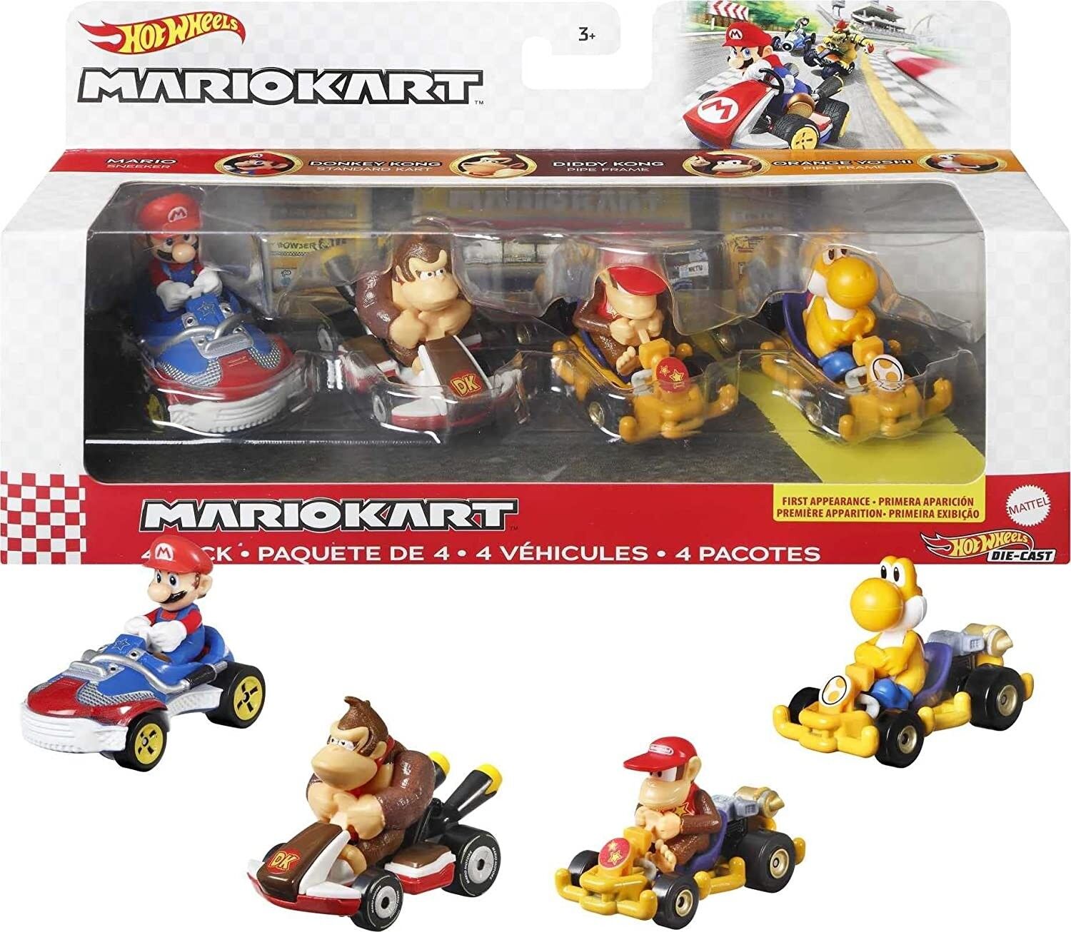 Hot Wheels Mario Kart Vehicle 4-Pack