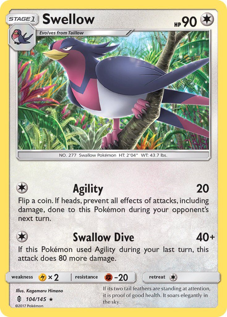 swellow-104-145-pokemon-tcg-lightly-played-en Swellow - 104/145 - Pokémon TCG - Lightly Played - EN