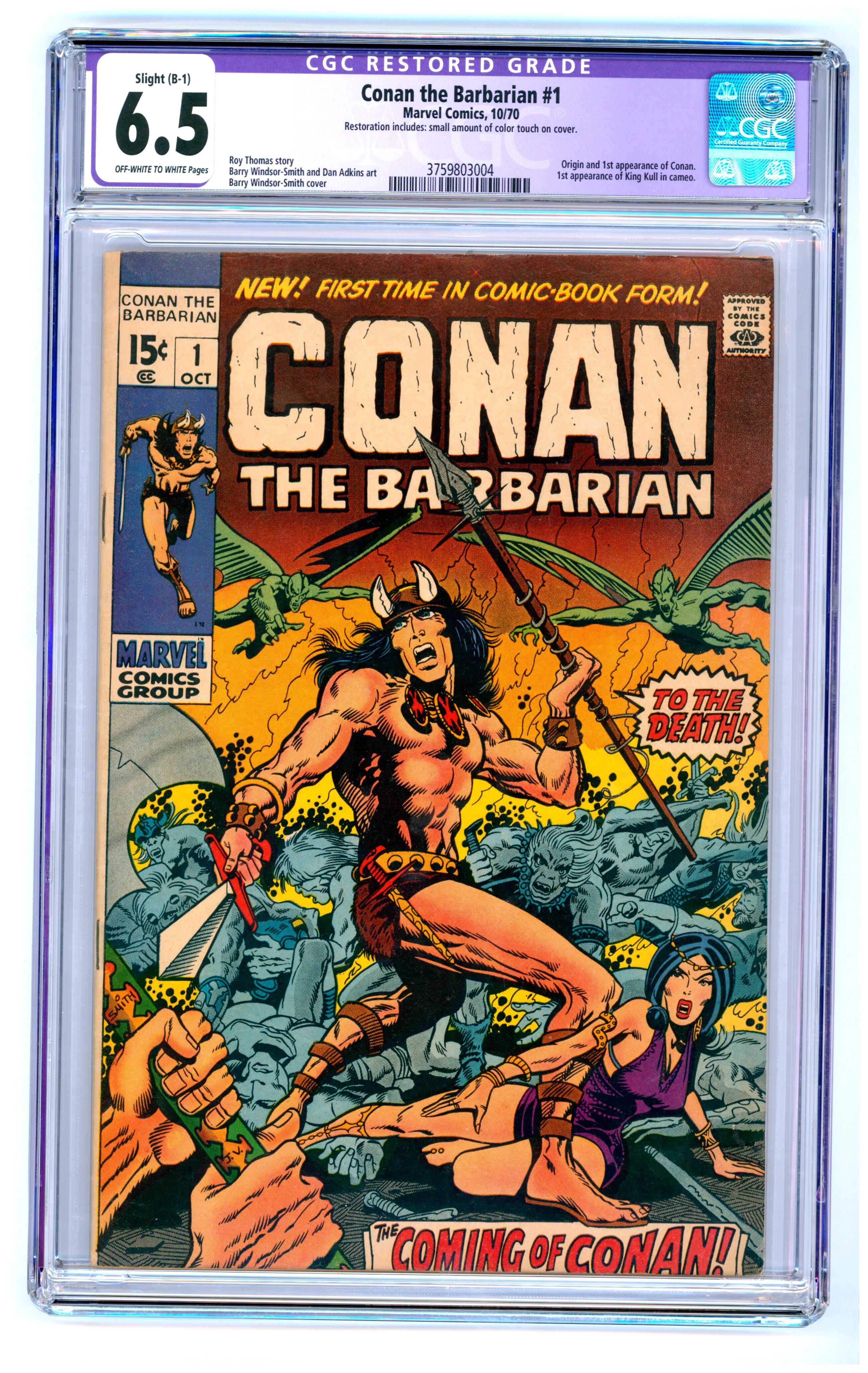 Conan the Barbarian #1 CGC 6.5 Restored Conan the Barbarian #1 CGC 6.5 Restored