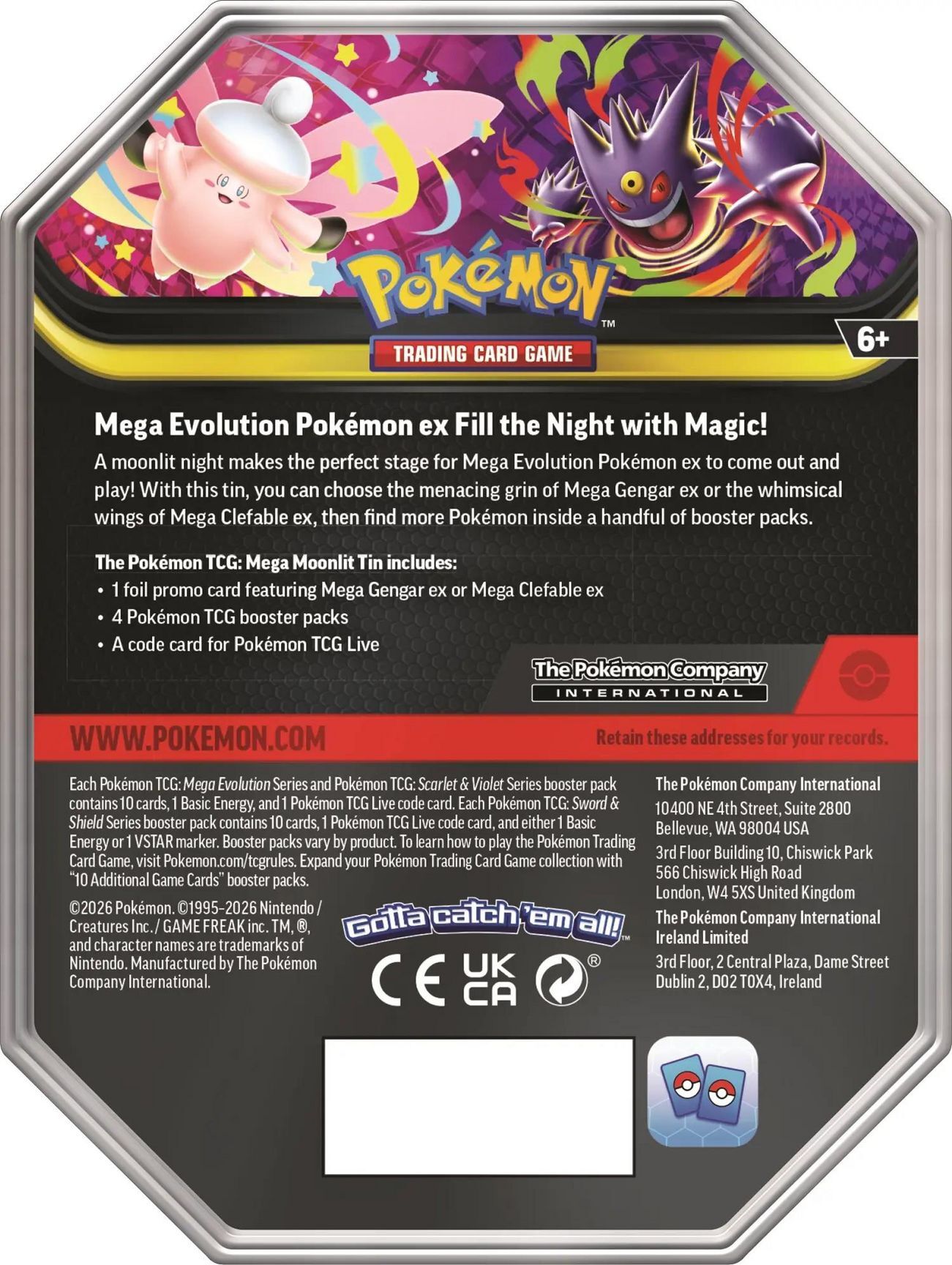 Pokémon TCG: Mega Moonlit ex Tin Mega Gengar - EN • Amazingtoys.ch