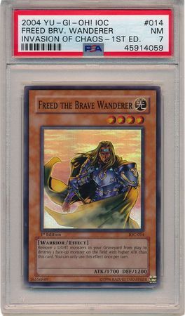 freed-the-brave-wanderer-ioc-014-psa-nm-7-super-rare-1st-ed-ioc-4059-yu-gi-oh-1 Freed The Brave Wanderer - IOC-014 - PSA NM 7 - Super Rare 1st Ed. (IOC) 4059 - Yu-Gi-Oh!