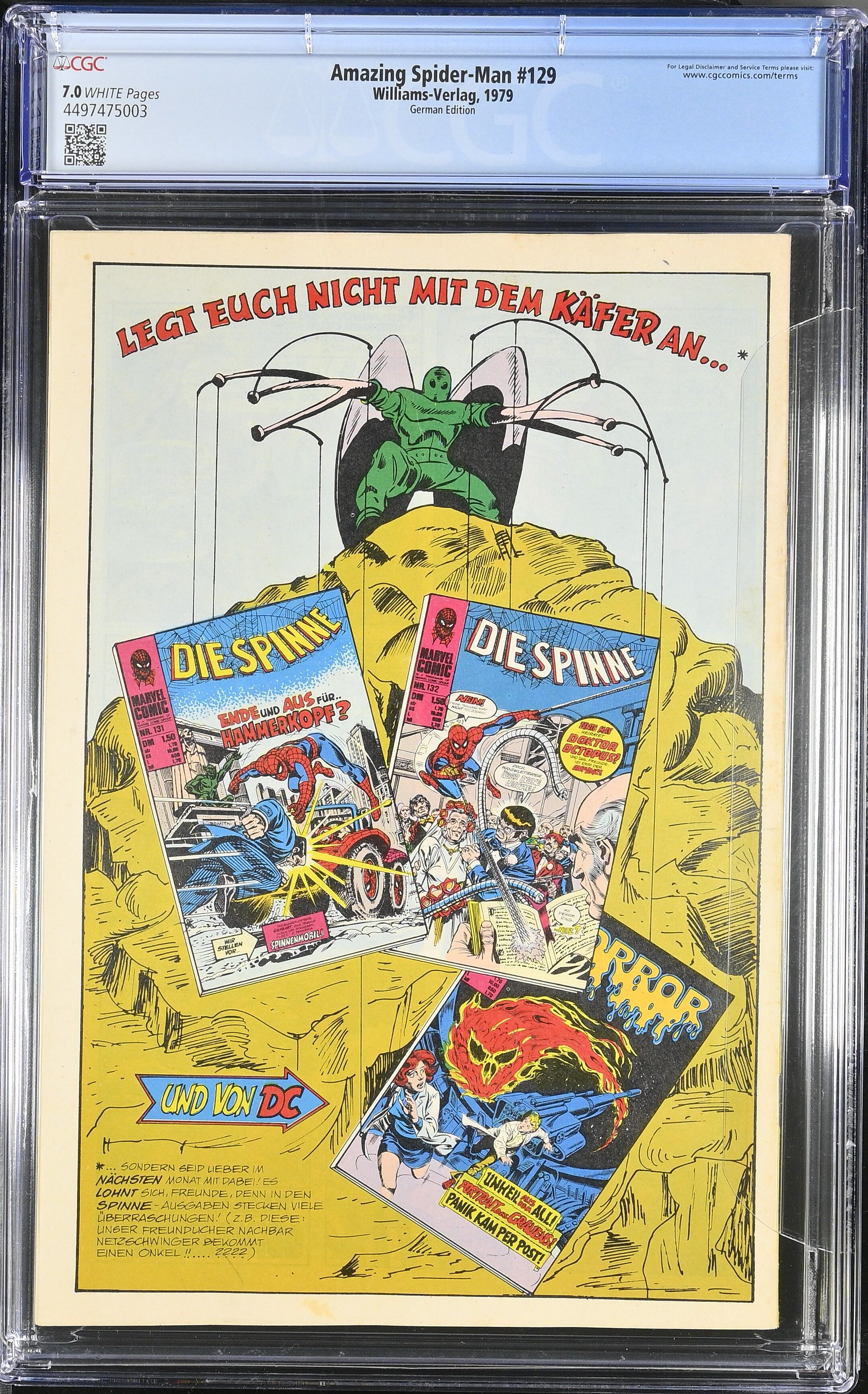 Amazing Spider-Man #129 CGC 7.0 Spinne #130 Williams