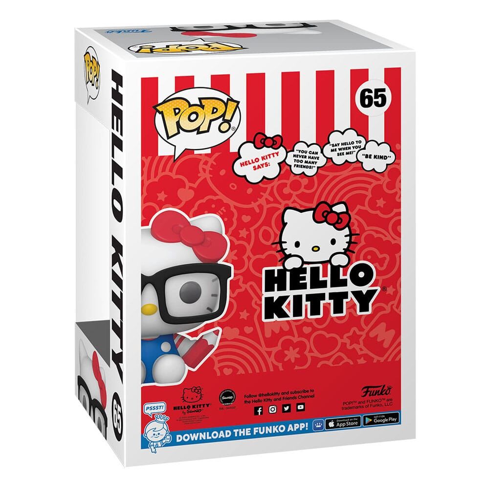 Hello Kitty POP! #65 Sanrio Vinyl Figur Hello Kitty Nerd 9 cm