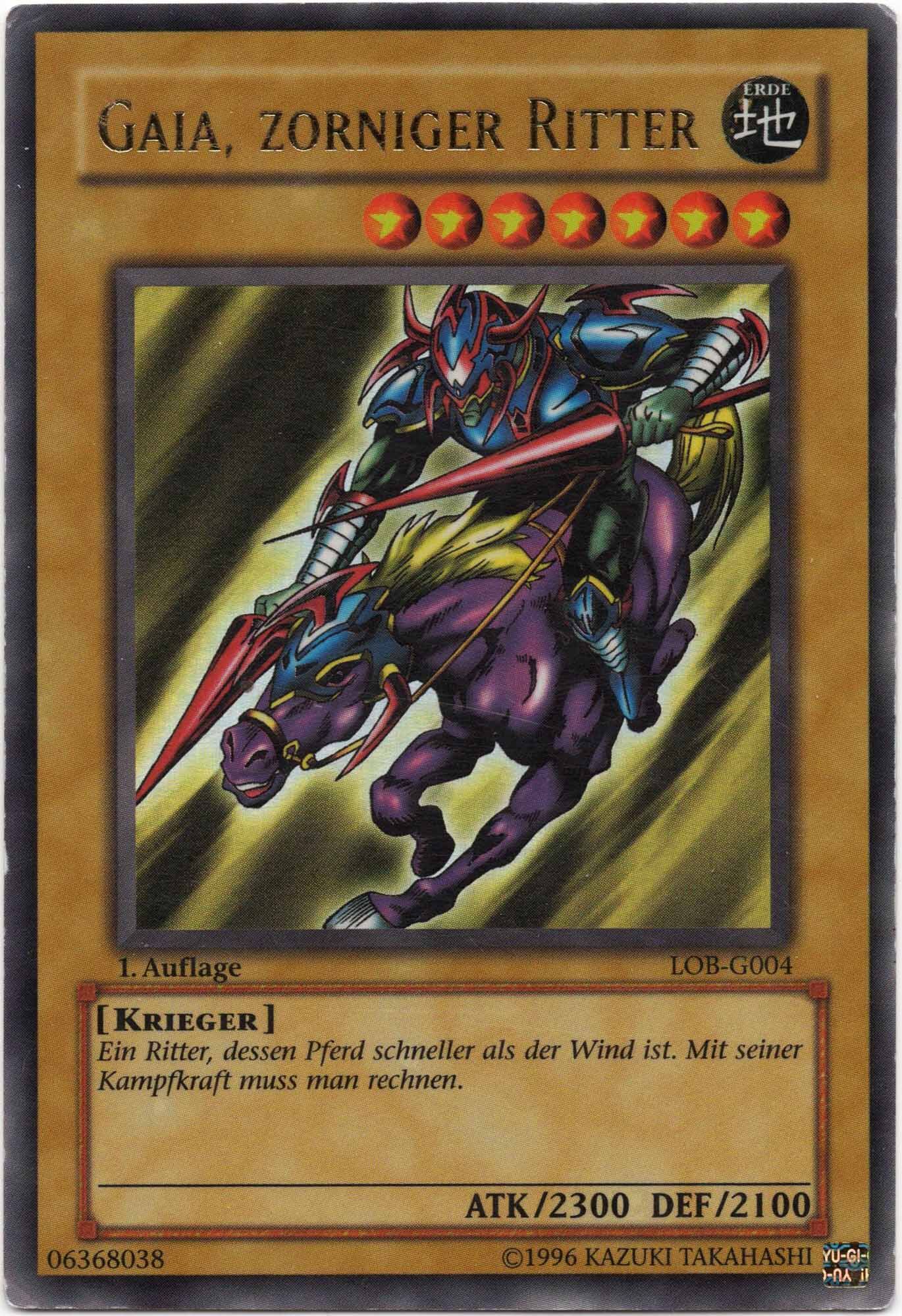 Gaia, zorniger Ritter - LOB-G004 - Ultra Rare - 1. Auflage (Heavily Played)
