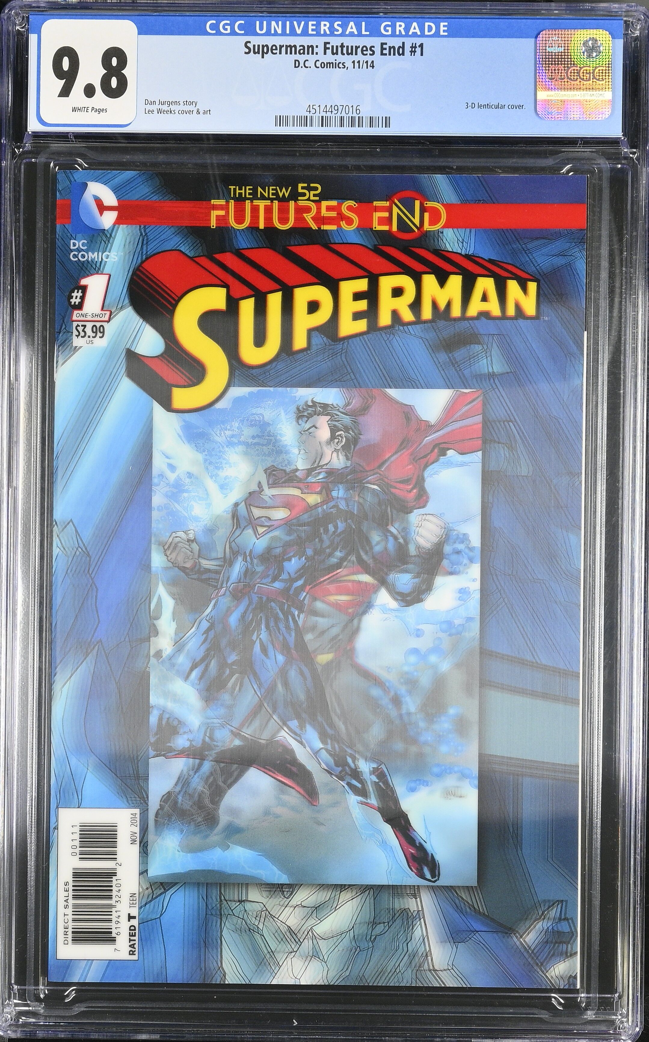 Superman: Futures End #1 CGC 9.8 3D Lenticular Cover
