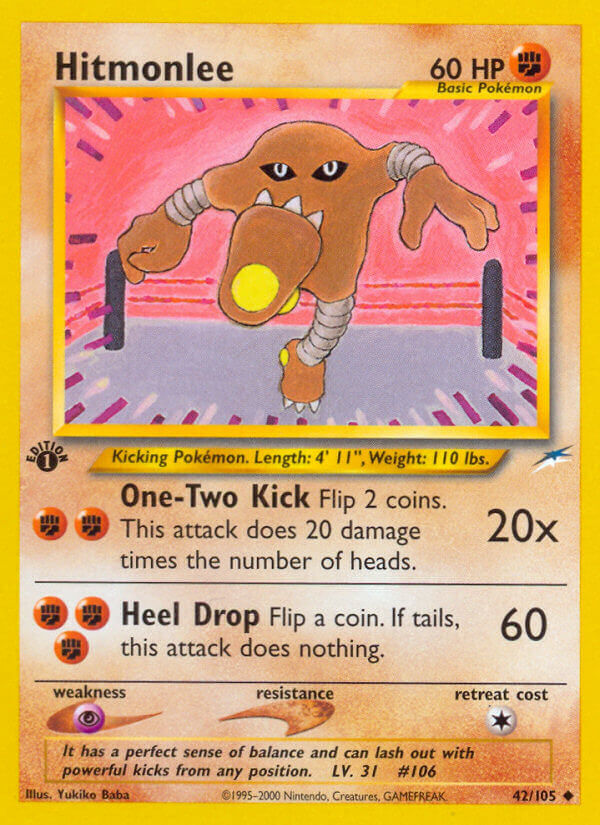 Hitmonlee - 42/113 - 1st Edition - EN Hitmonlee - 42/113 - 1st Edition - EN