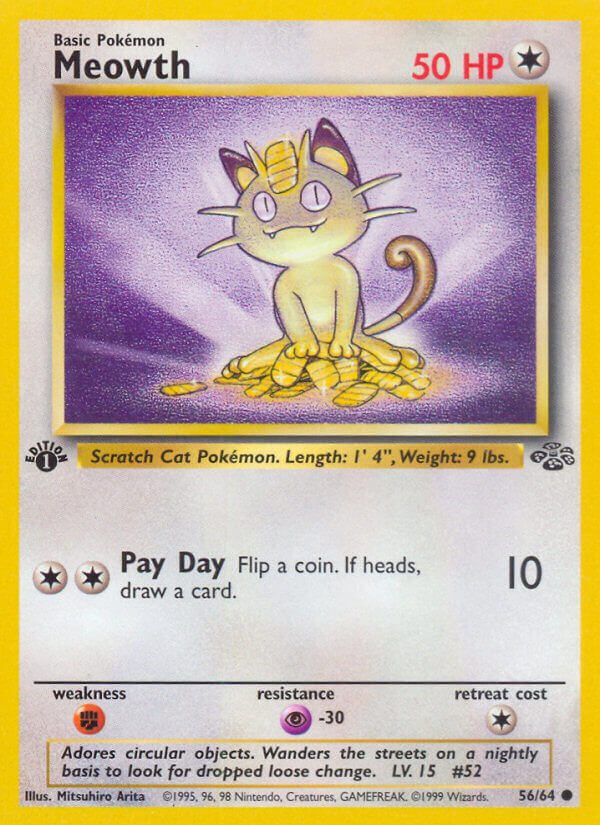 Meowth - 56/64 - 1st Edition - EN