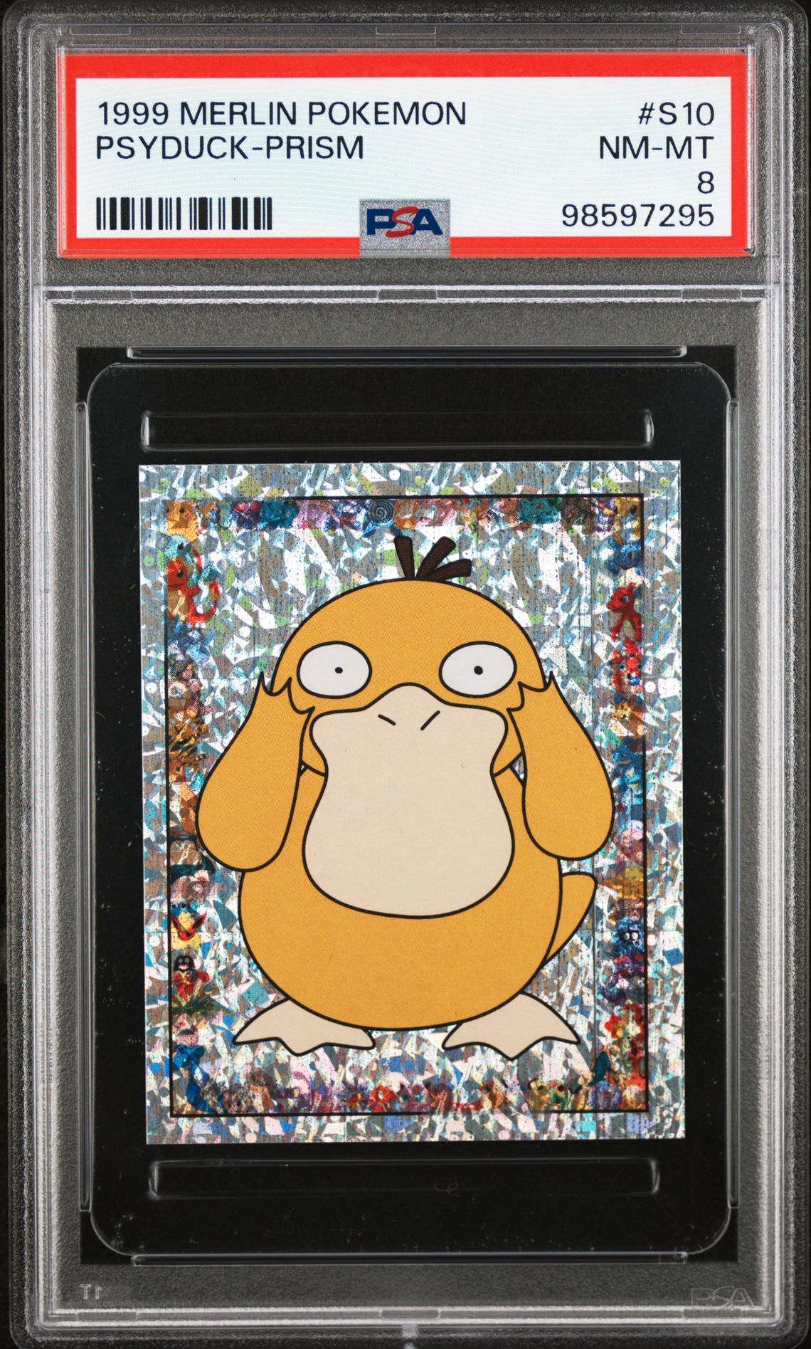 1999 MERLIN POKEMON S10 PSYDUCK-PRISM - PSA 8 NM-MT - Pokémon 1999 MERLIN POKEMON S10 PSYDUCK-PRISM - PSA 8 NM-MT - Pokémon