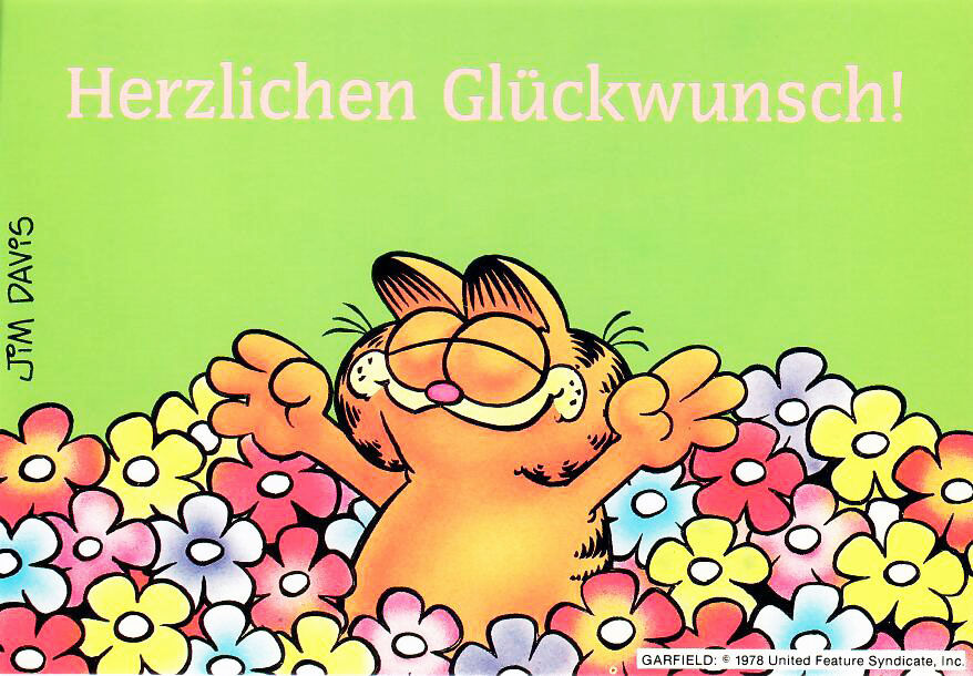 garfield_postcard_00074 Garfield Postkarte HERZLICHEN GLÜCKWUNSCH!