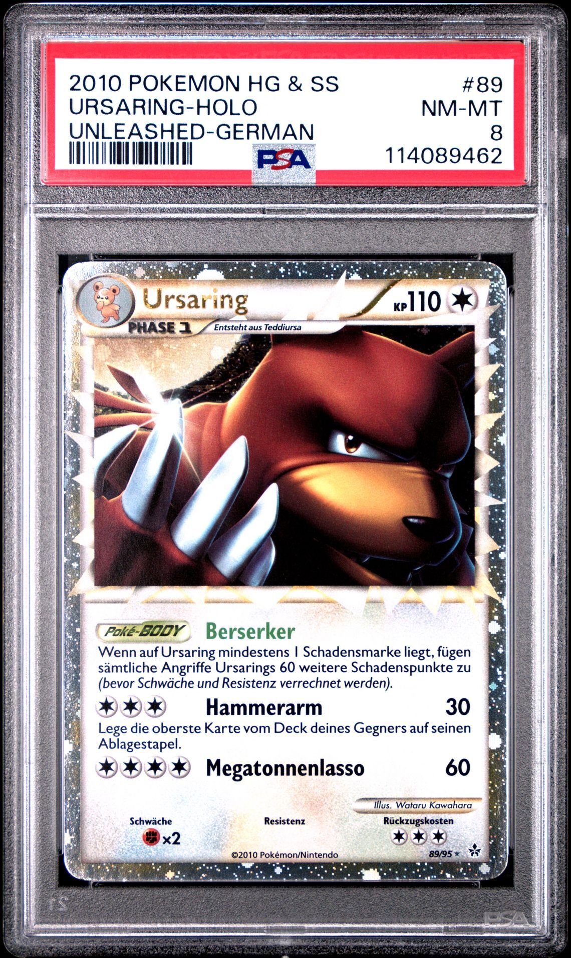 2010 POKEMON HEARTGOLD & SOULSILVER UNLEASHED 89 URSARING-HOLO GERMAN - PSA 8 NM-MT - Pokémon 2010 POKEMON HEARTGOLD & SOULSILVER UNLEASHED 89 URSARING-HOLO GERMAN - PSA 8 NM-MT - Pokémon