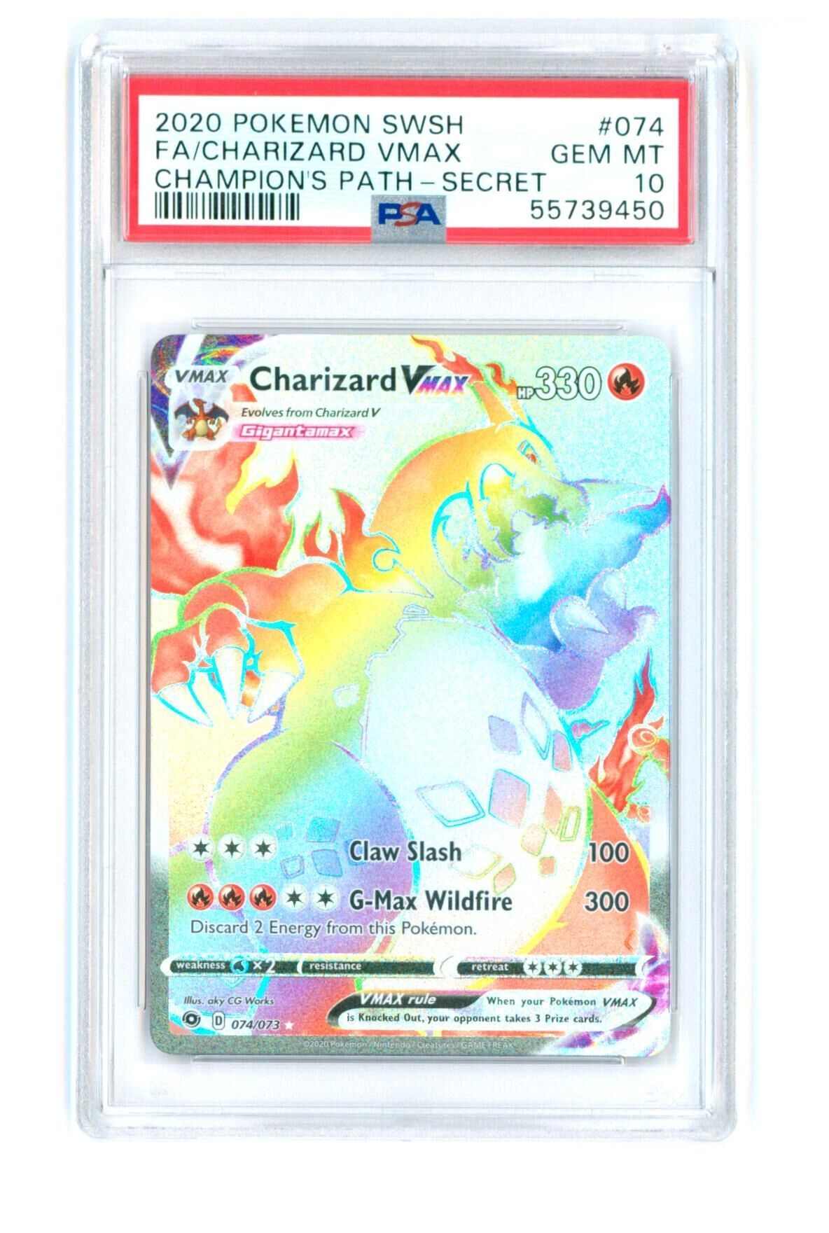 Charizard VMAX #074 - Champion's Path Secret - PSA 10 GEM-MT - Pokemon