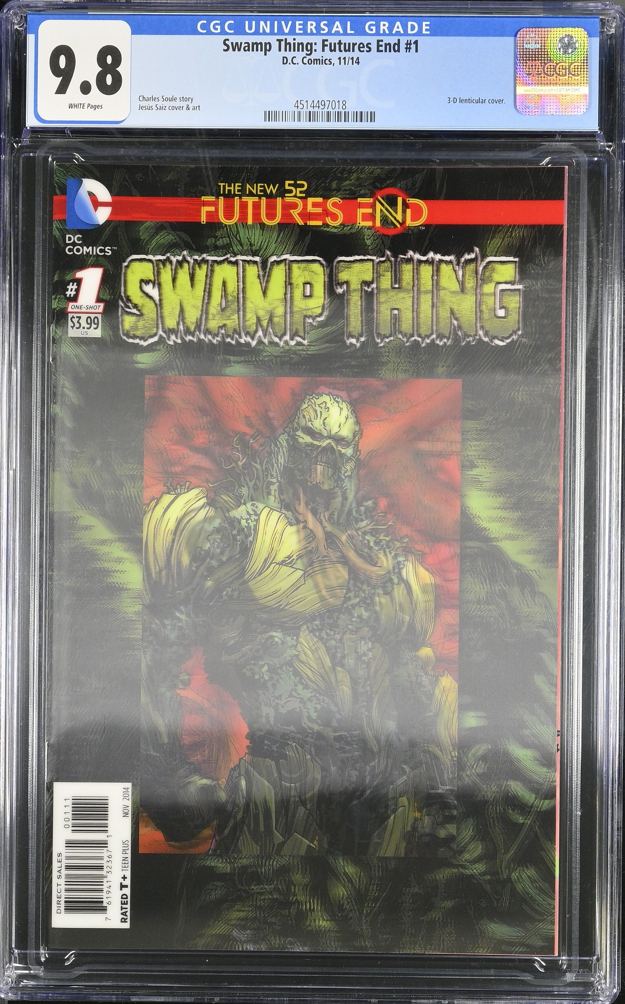 Swamp Thing: Futures End #1 CGC 9.8 3D Lenticular Cover