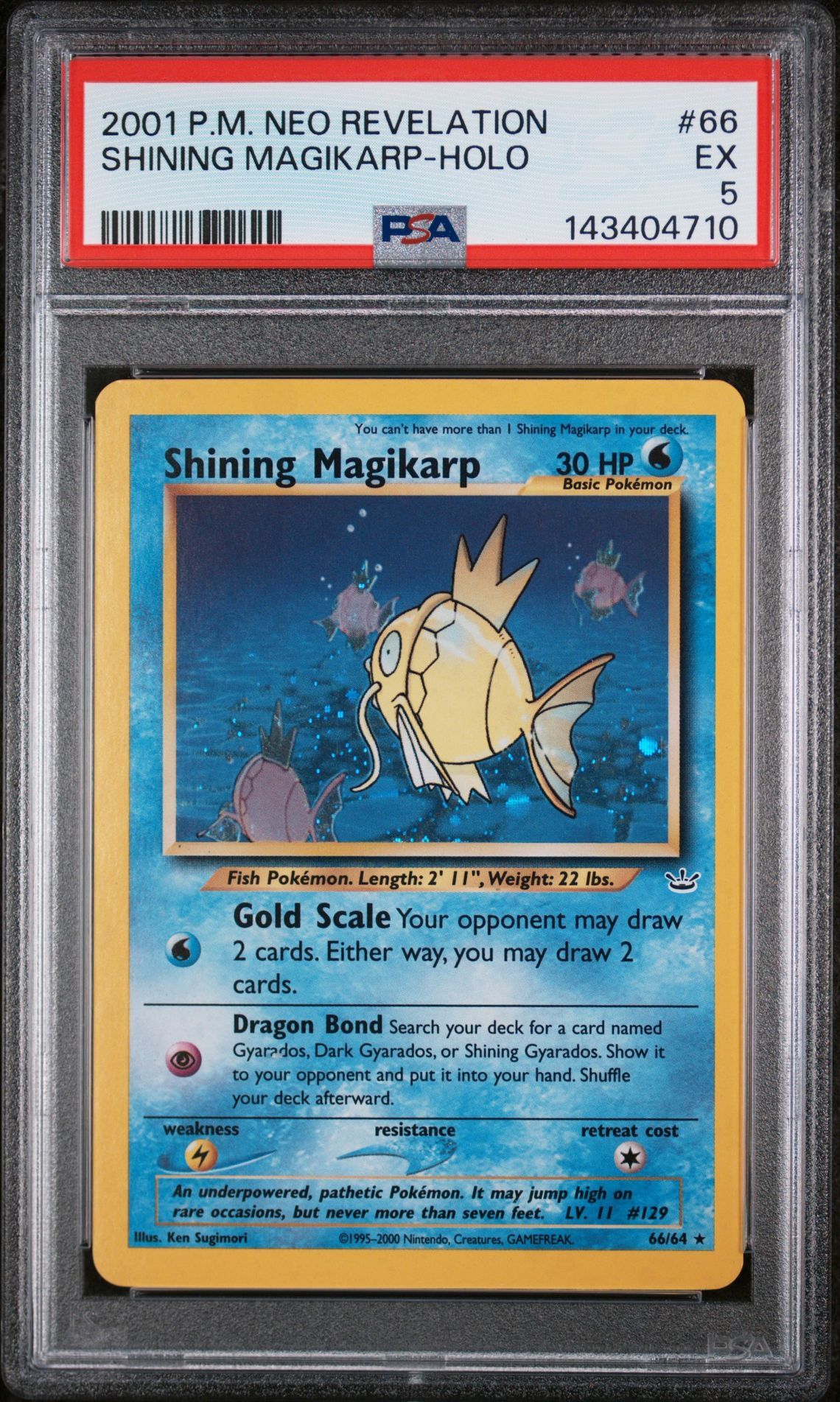 2001 POKEMON NEO REVELATION #66 SHINING MAGIKARP-HOLO - EX 5 - Pokemon 2001 POKEMON NEO REVELATION #66 SHINING MAGIKARP-HOLO - EX 5 - Pokemon