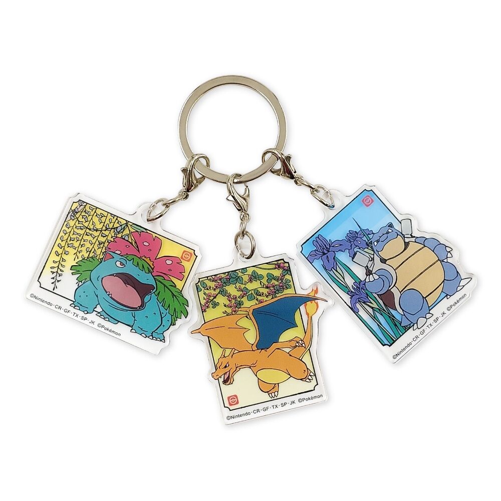 3-teiliges Keyholder Set aus Acryl - Bisaflor, Glurak, Blastoise