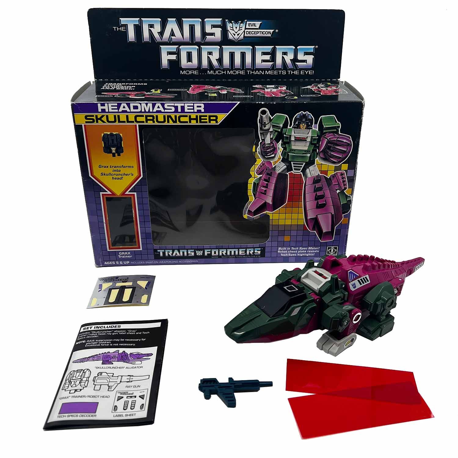Headmaster Skullchruncher Decepticon Transformers 1986 with Box Headmaster Skullchruncher Decepticon Transformers 1986 with Box
