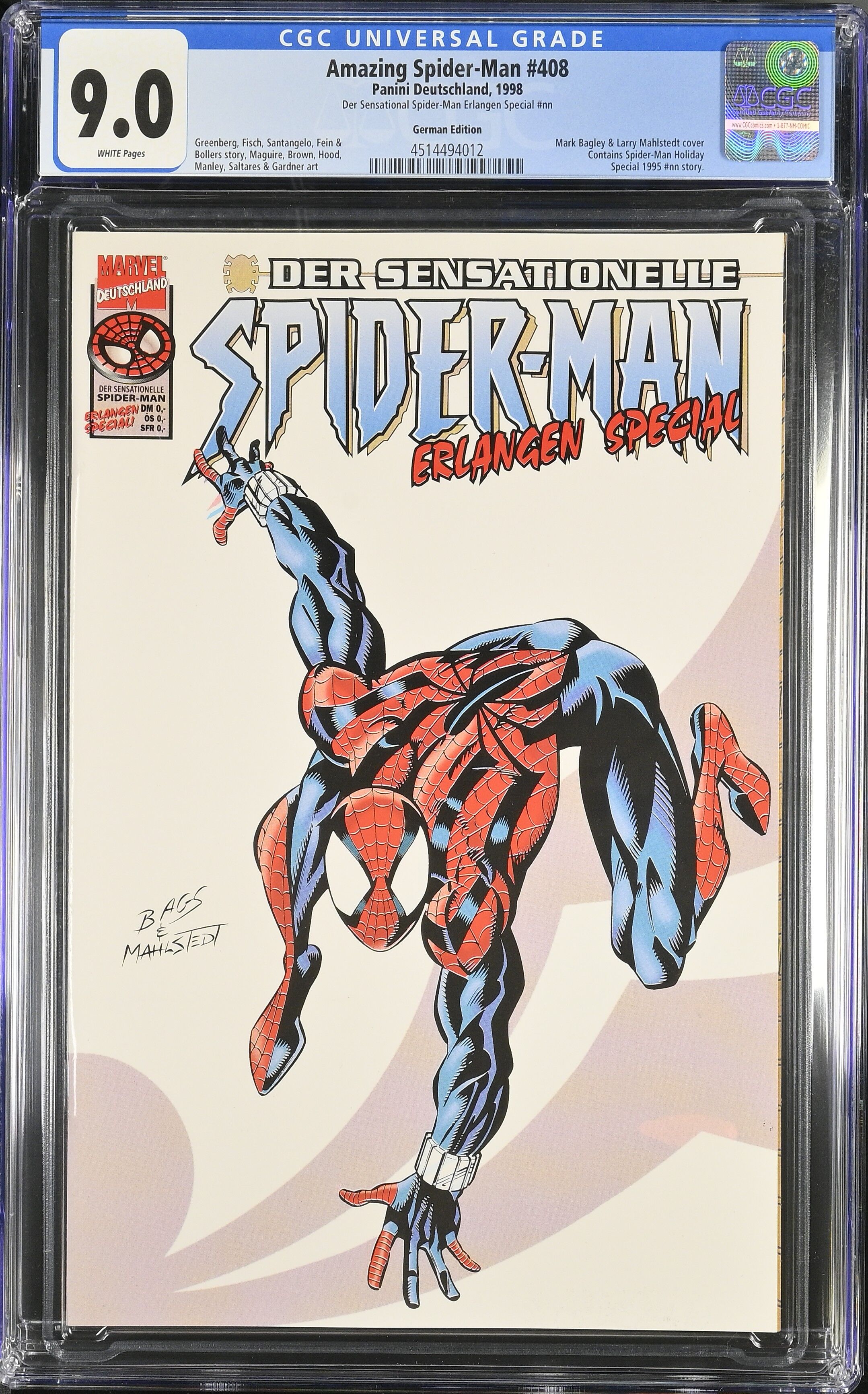 Amazing Spider-Man #408 CGC 9.0 Sensationelle Spider-Man Erlangen Special Amazing Spider-Man #408 CGC 9.0 Sensationelle Spider-Man Erlangen Special