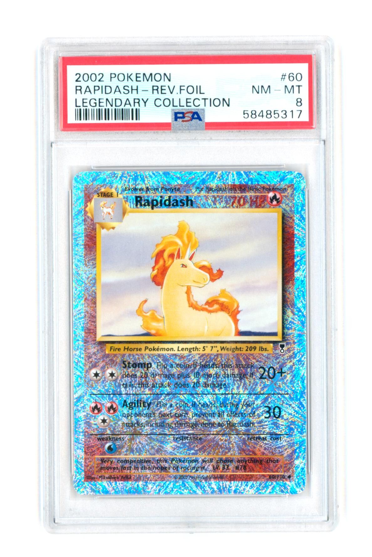 Rapidash 60/110 - Legendary Collection - Rev. Foil - 2002 - PSA 8 NM-MT - Pokémon