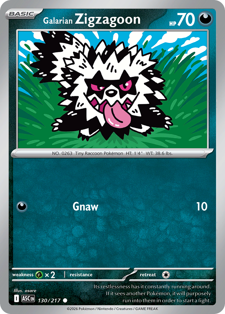 Galarian Zigzagoon - 130/217 - EN Galarian Zigzagoon - 130/217 - EN