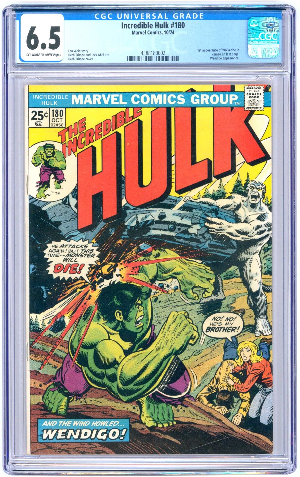 Incredible Hulk #180 CGC 6.5 Incredible Hulk #180 CGC 6.5