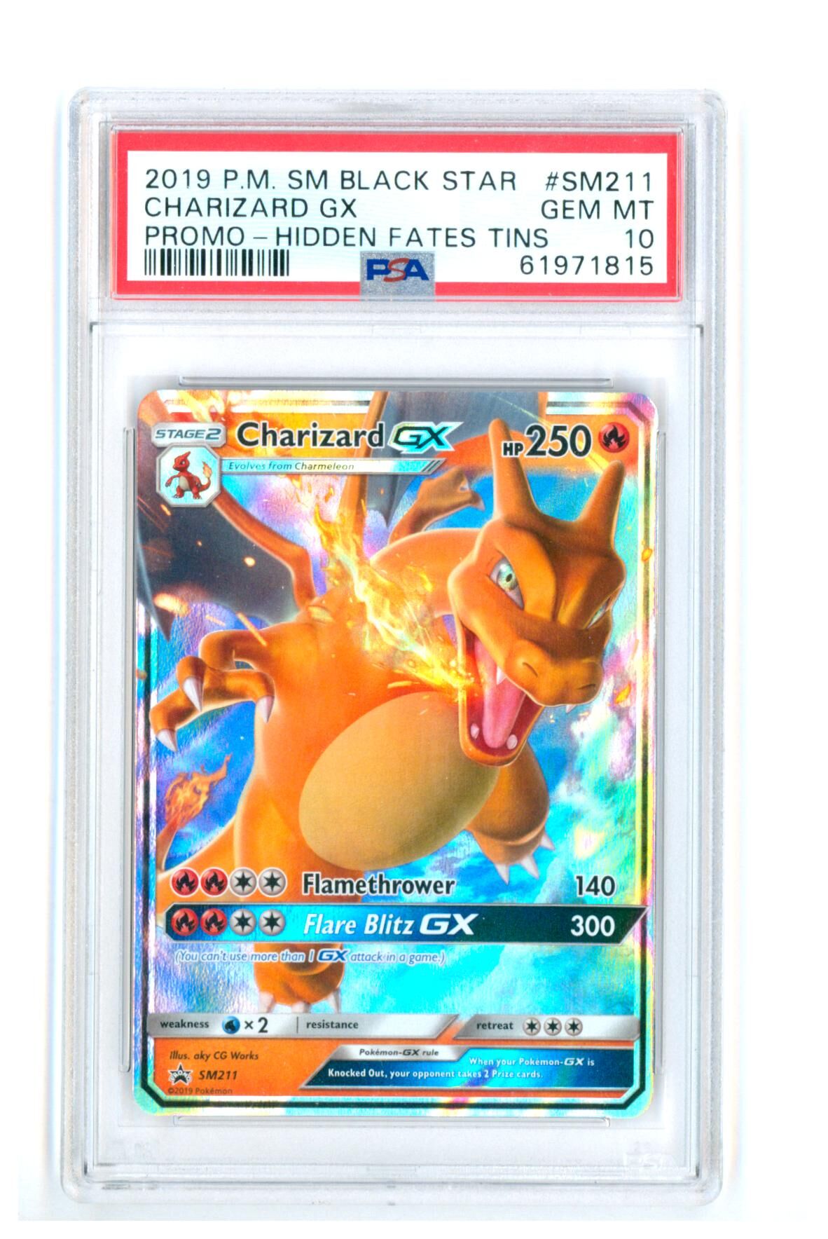 Charizard GX SM211 - Sun & Moon Black Star Promo - PSA 10 GEM MT - Pokémon