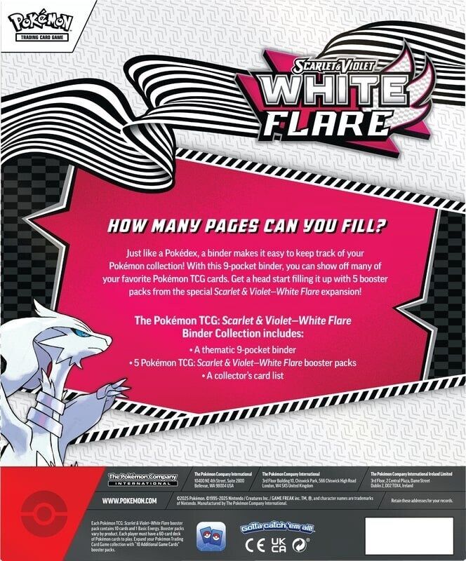 Pokémon White Flare Binder Pocket Portfolio Collection - EN