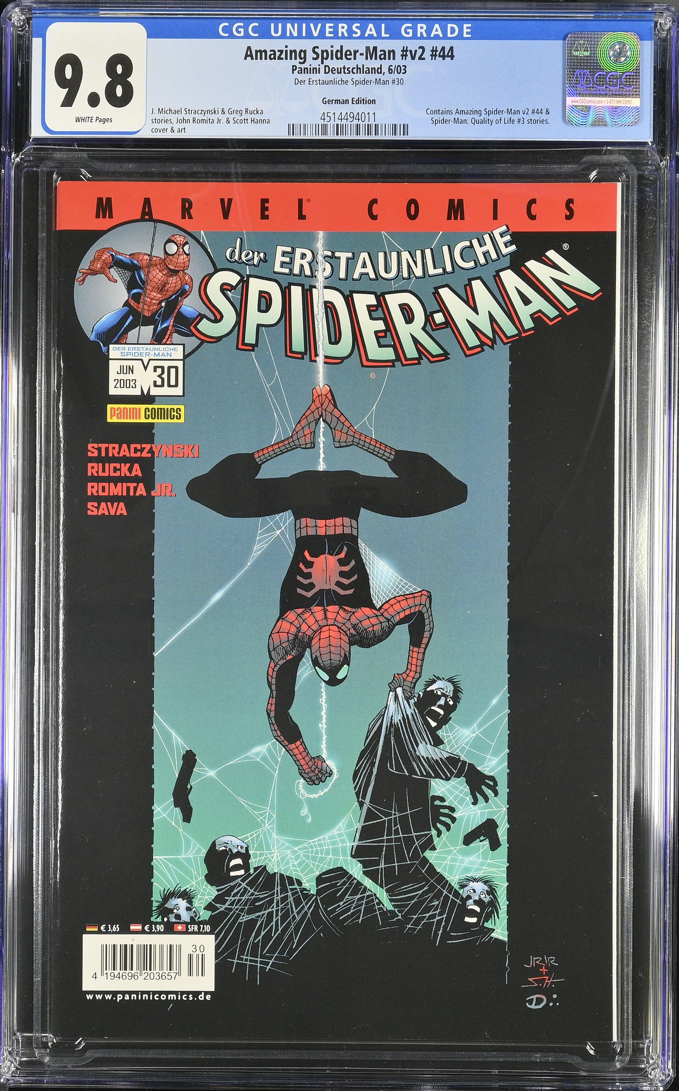 Amazing Spider-Man Vol 2 #44 Erstaunliche Spider-Man #30 CGC 9.8 Top Pop!
