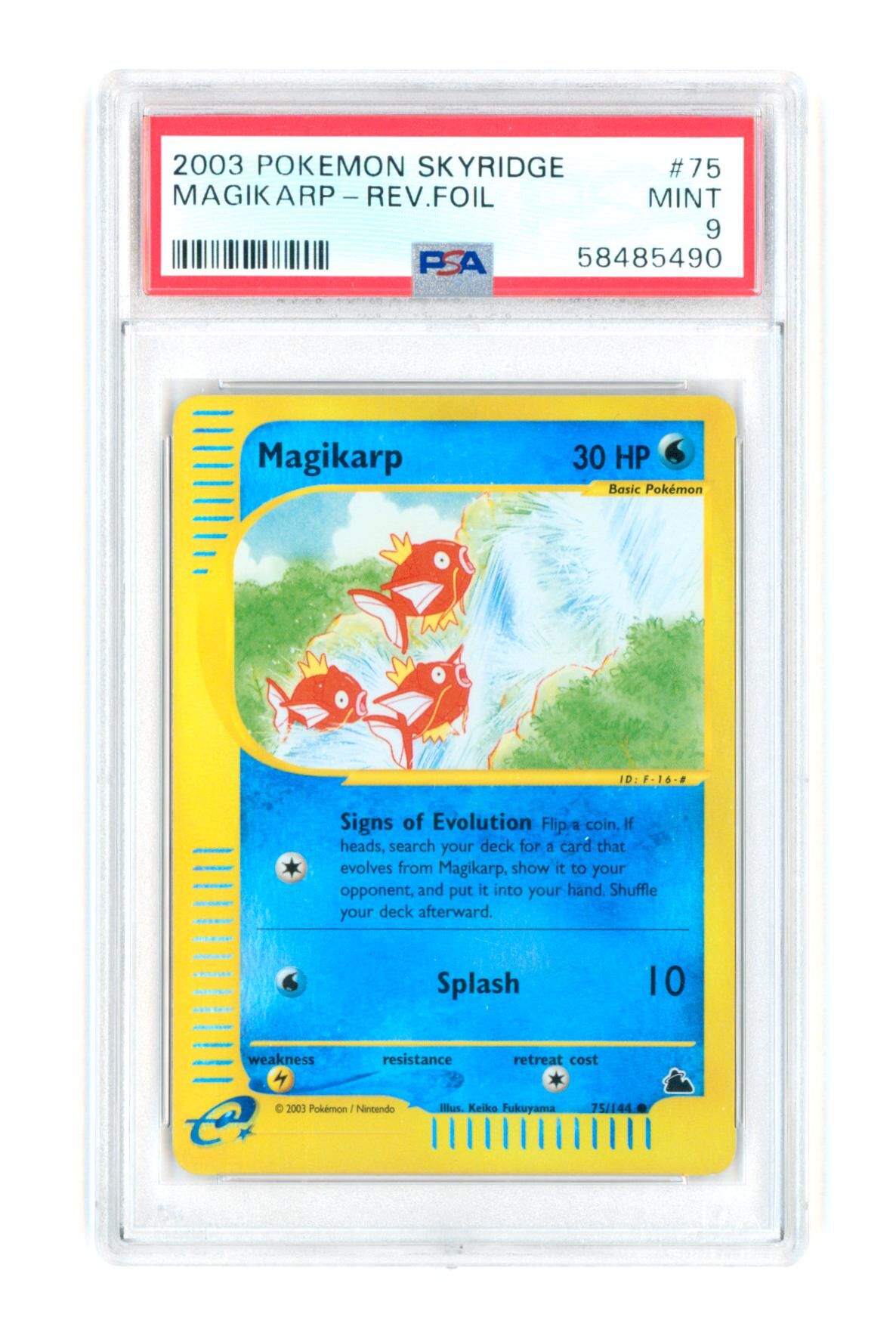 Magikarp 75/144 - Reverse Foil - Pokemon Skyridge - 2003 - PSA 9 MINT - Pokémon