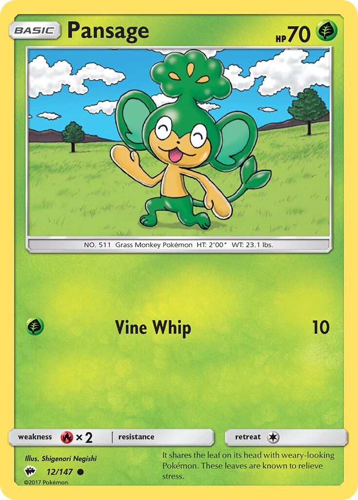 Pansage - 12/147 - Pokémon TCG - Lightly Played - EN