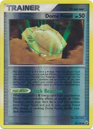 Dome Fossil - 89/100 - Reverse Holo - EN