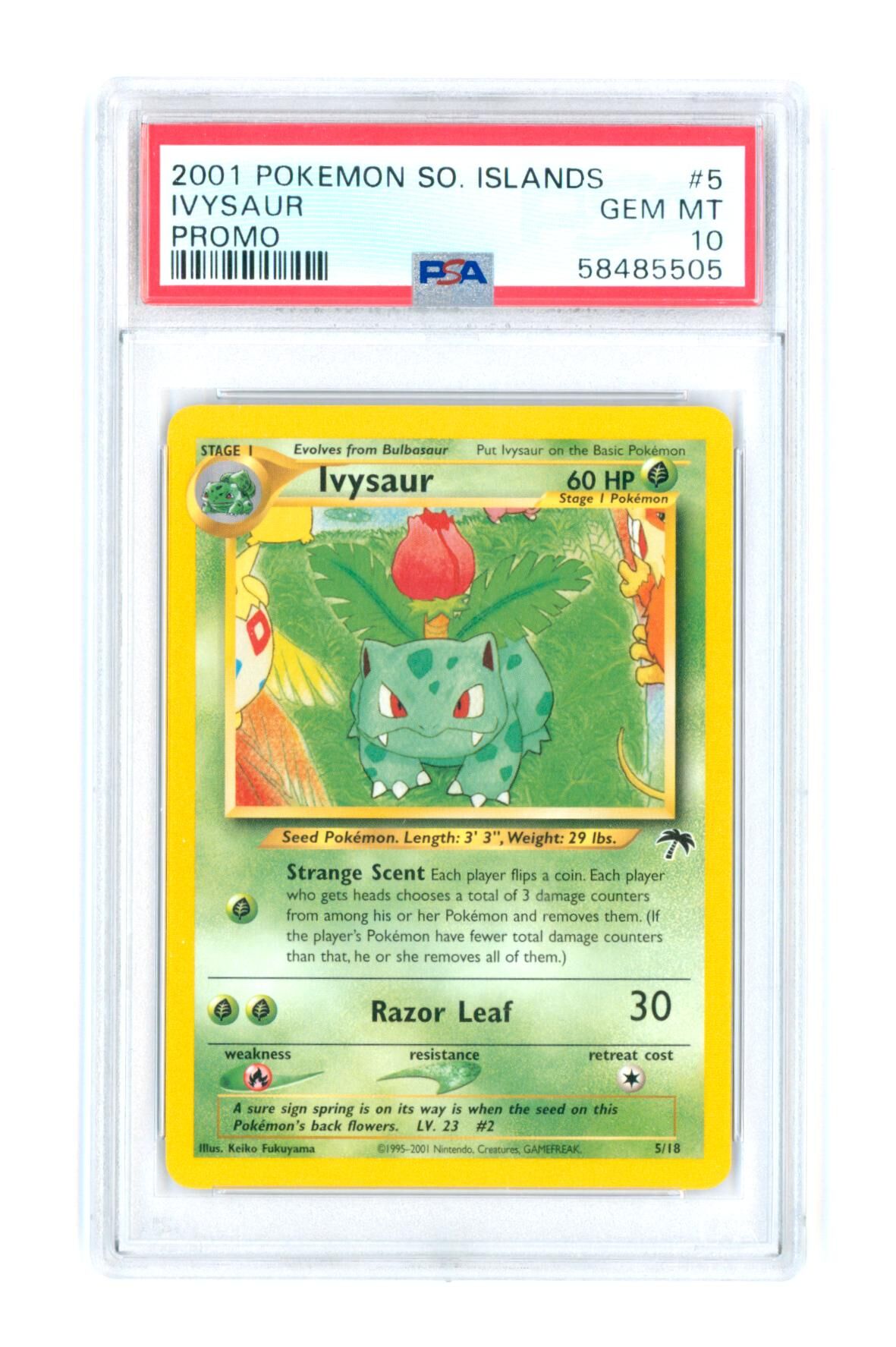 Ivysaur 5/18 - Promo - So. Islands - 2001 - PSA 10 GEM-MT - Pokémon
