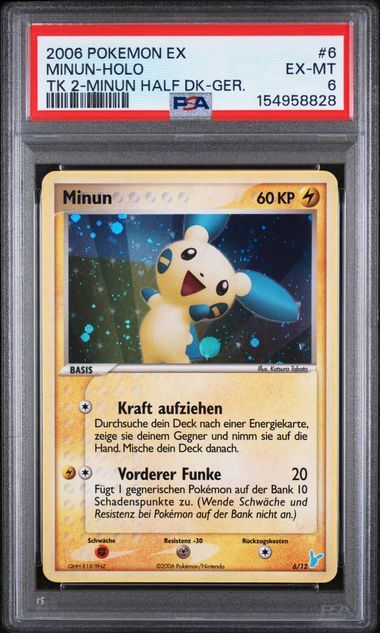 Minun #6 - Ex Trainer Kit 2 Minun Half Deck - Holo - PSA 6 EX-MT - Pokemon