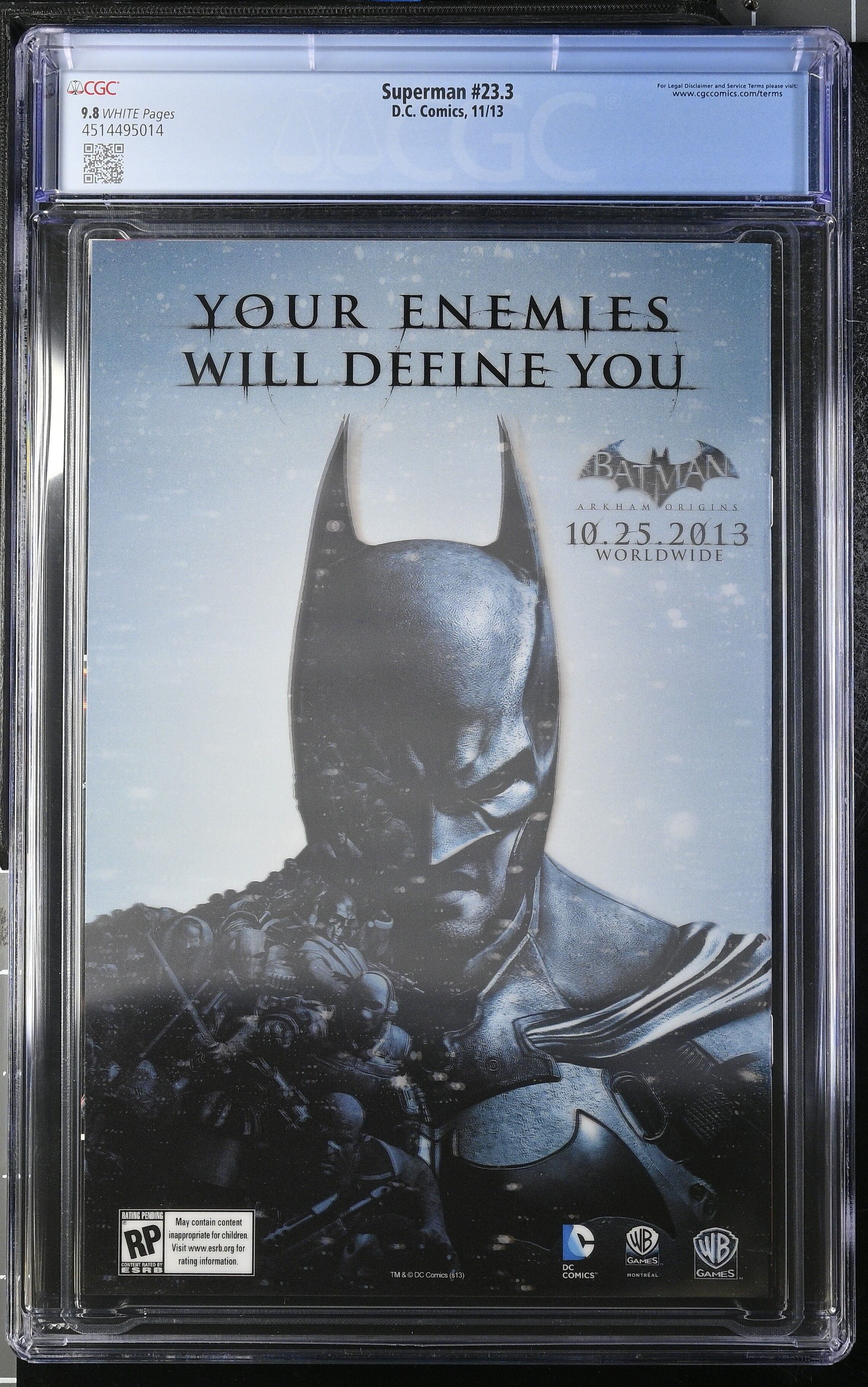 Superman #23.3 CGC 9.8 3D Lenticular Cover Top Pop!
