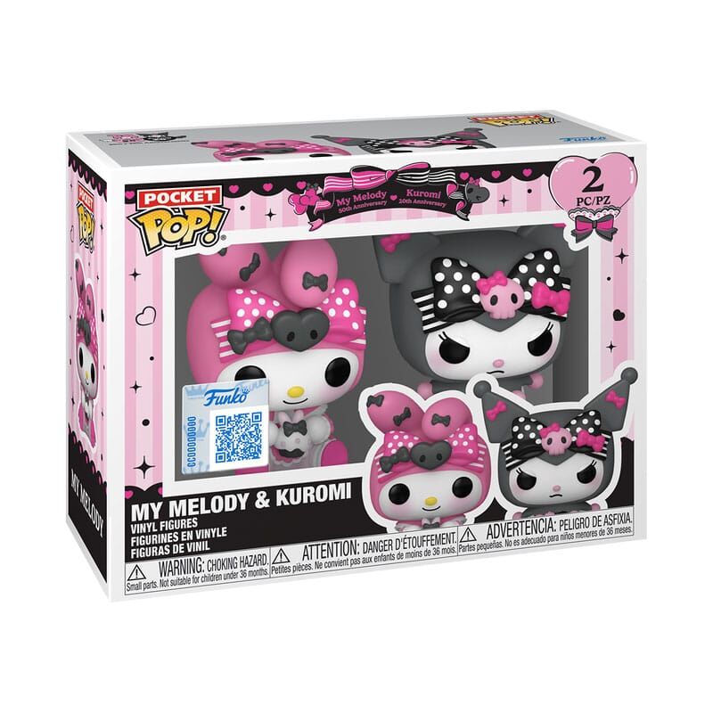Hello Kitty POP! Vinyl Schlüsselanhänger 2er Pack - My Melody & Kuromi - 4 cm 