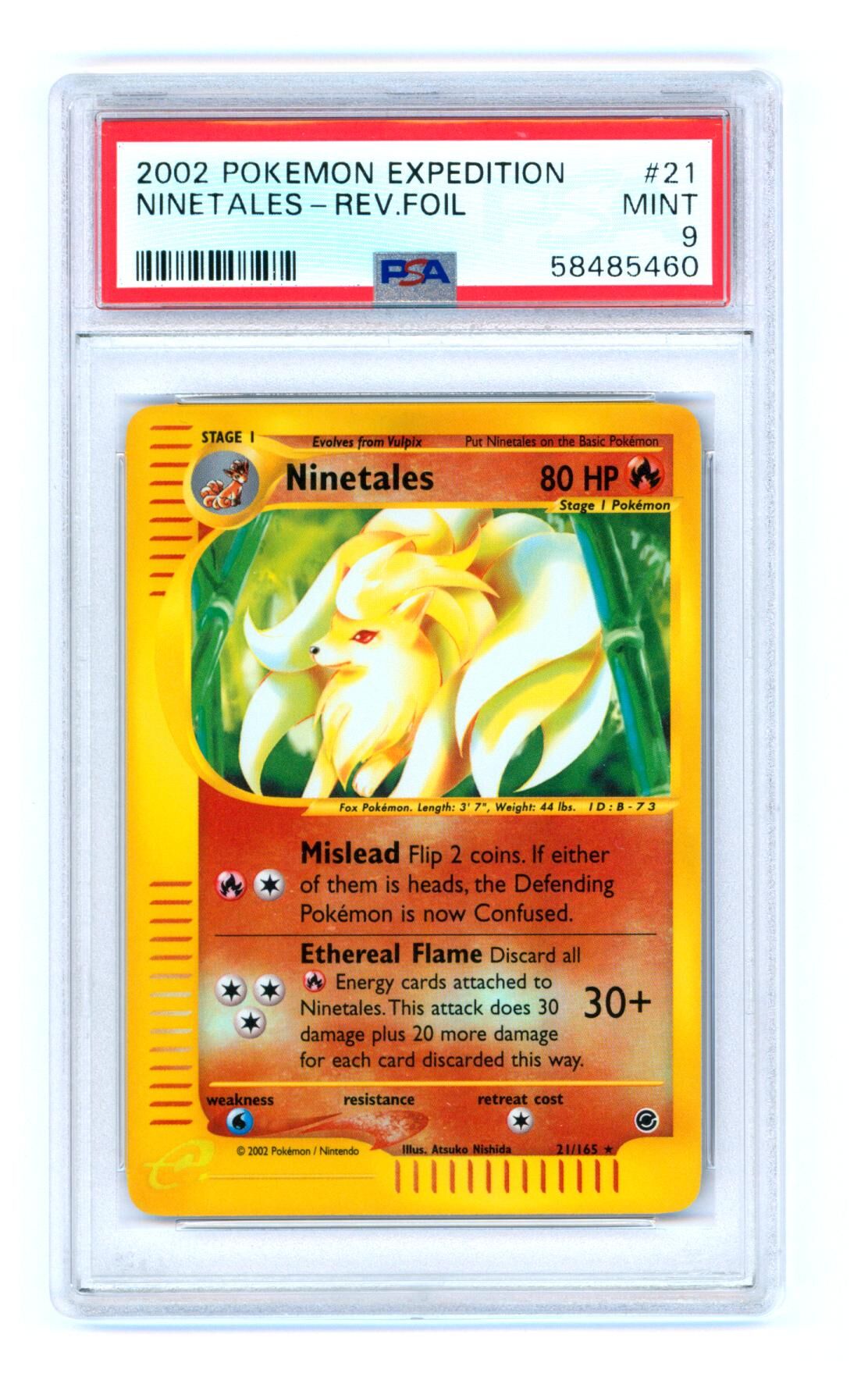 Ninetales 21/165 - Expedition - Reverse Holo - PSA 9 MINT - Pokémon